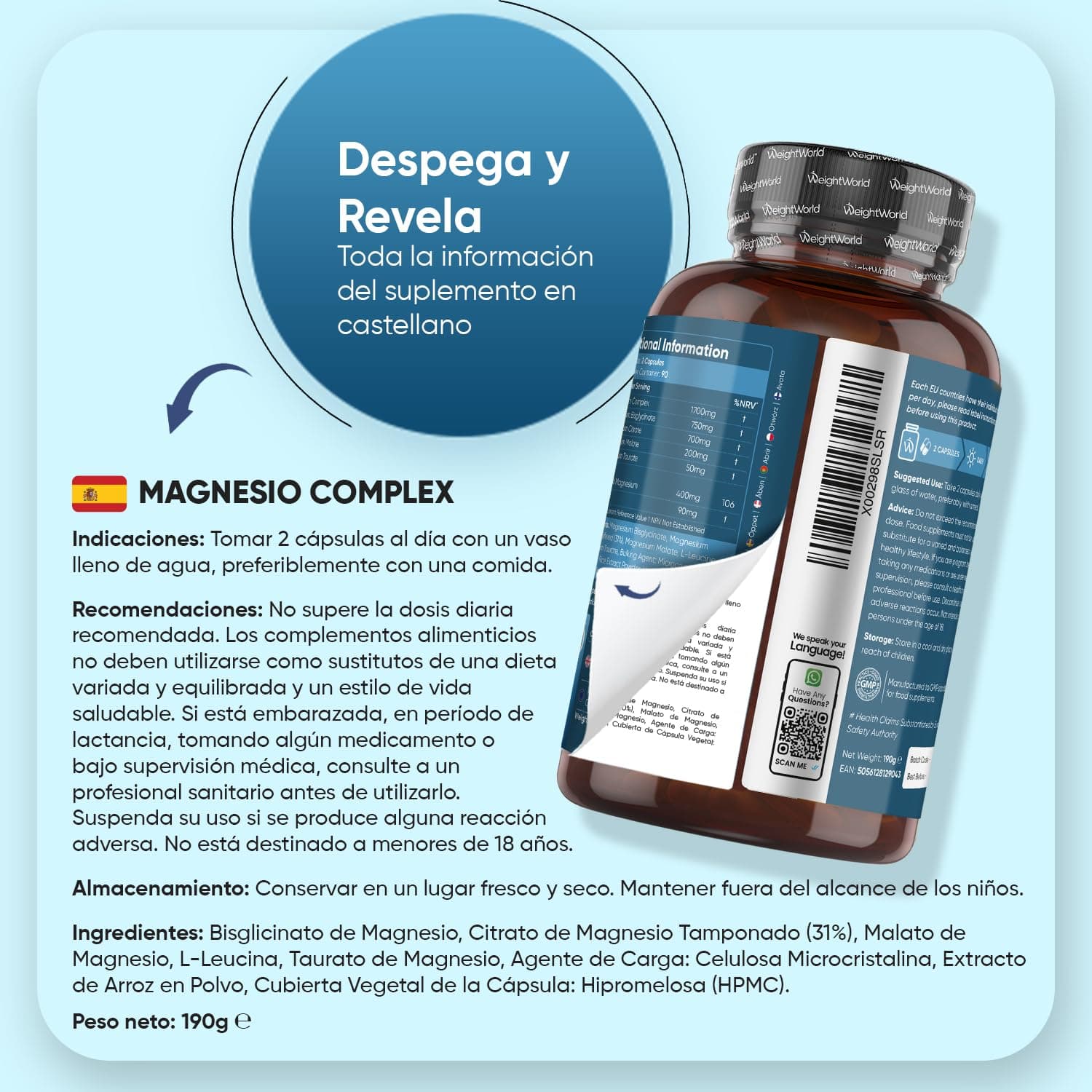 WeightWorld Magnesium Complex 490mg Magnesium Bisglycinate – Bild 5