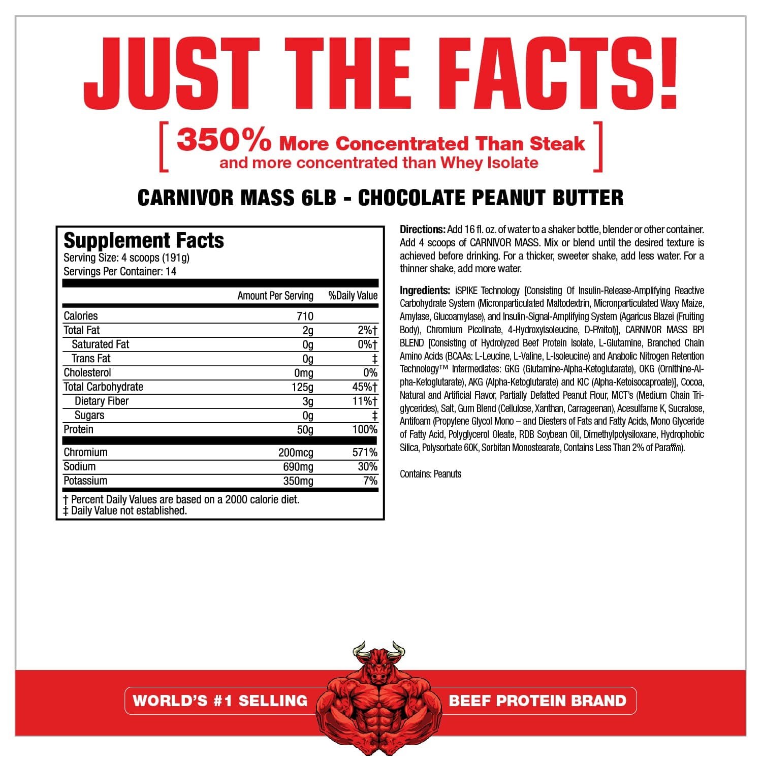 MuscleMeds CARNIVOR Mass Gainer Beef Protein Isolate Shake – Bild 2