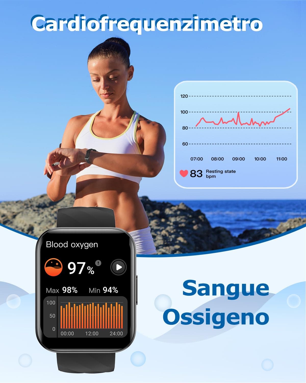 RUIMEN Smartwatch Uomo Donna Orologio Smart Watch Risposta – Bild 5
