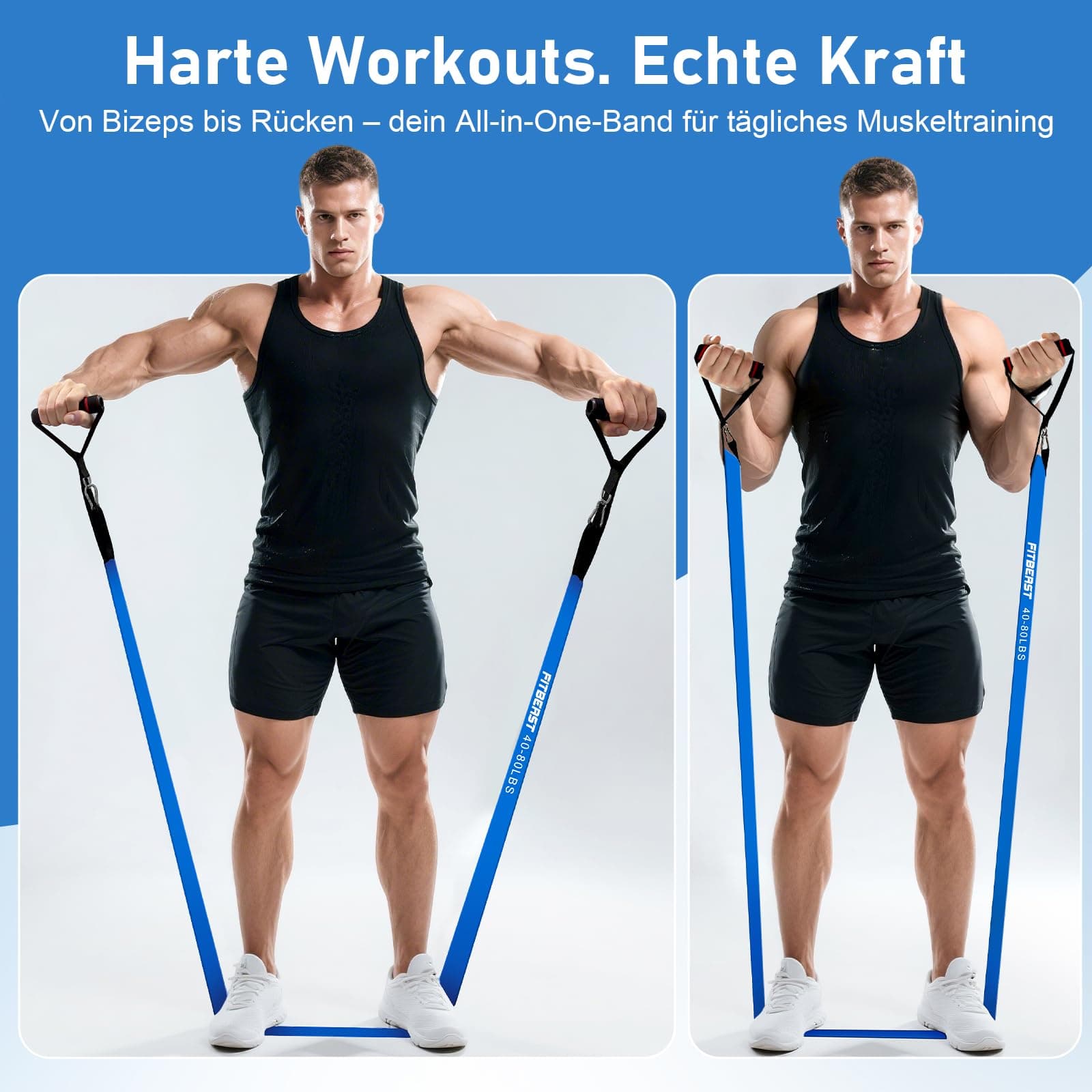 FitBeast Widerstandsbänder Set 5er – Bild 3