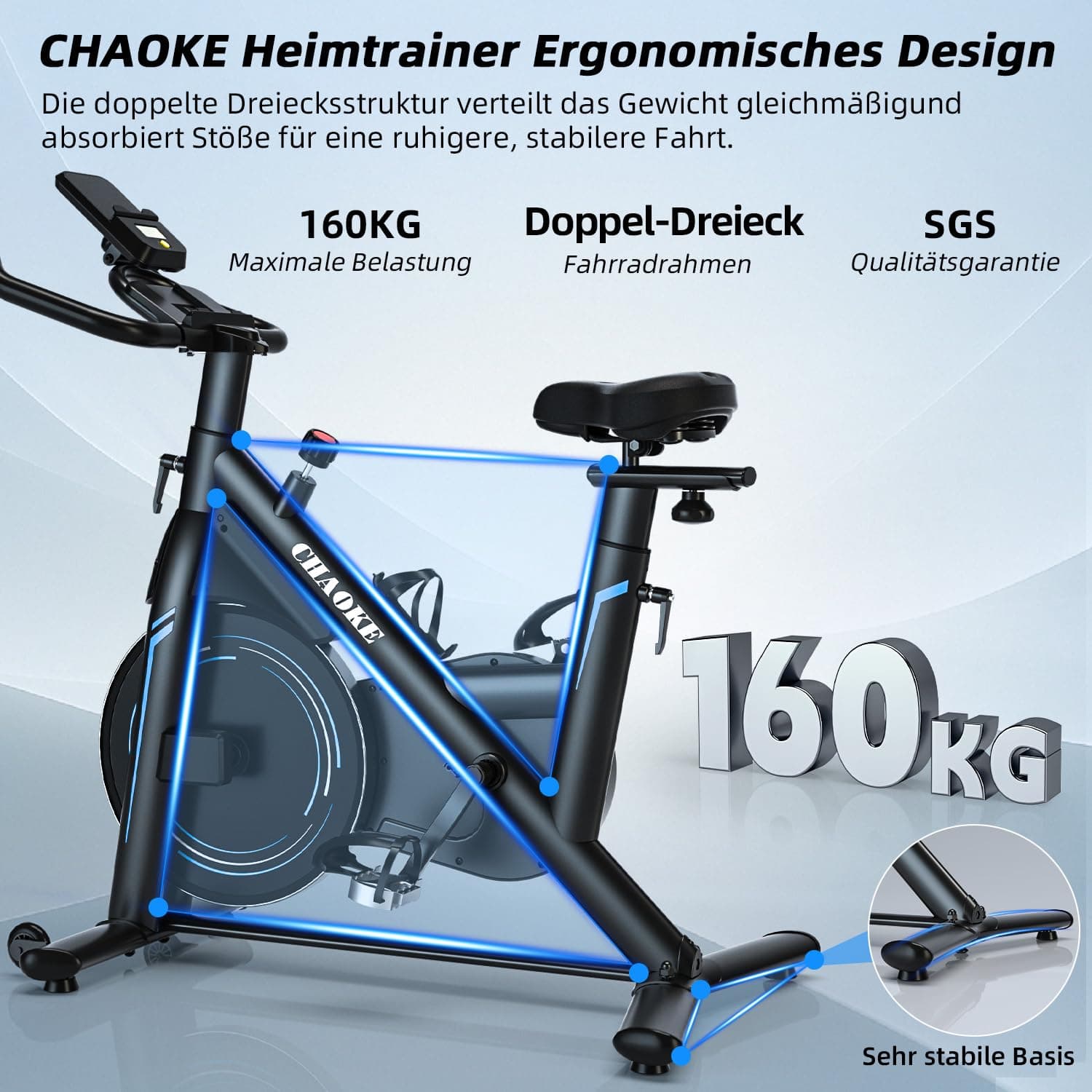 CHAOKE Heimtrainer Fahrrad mit App – Bild 6