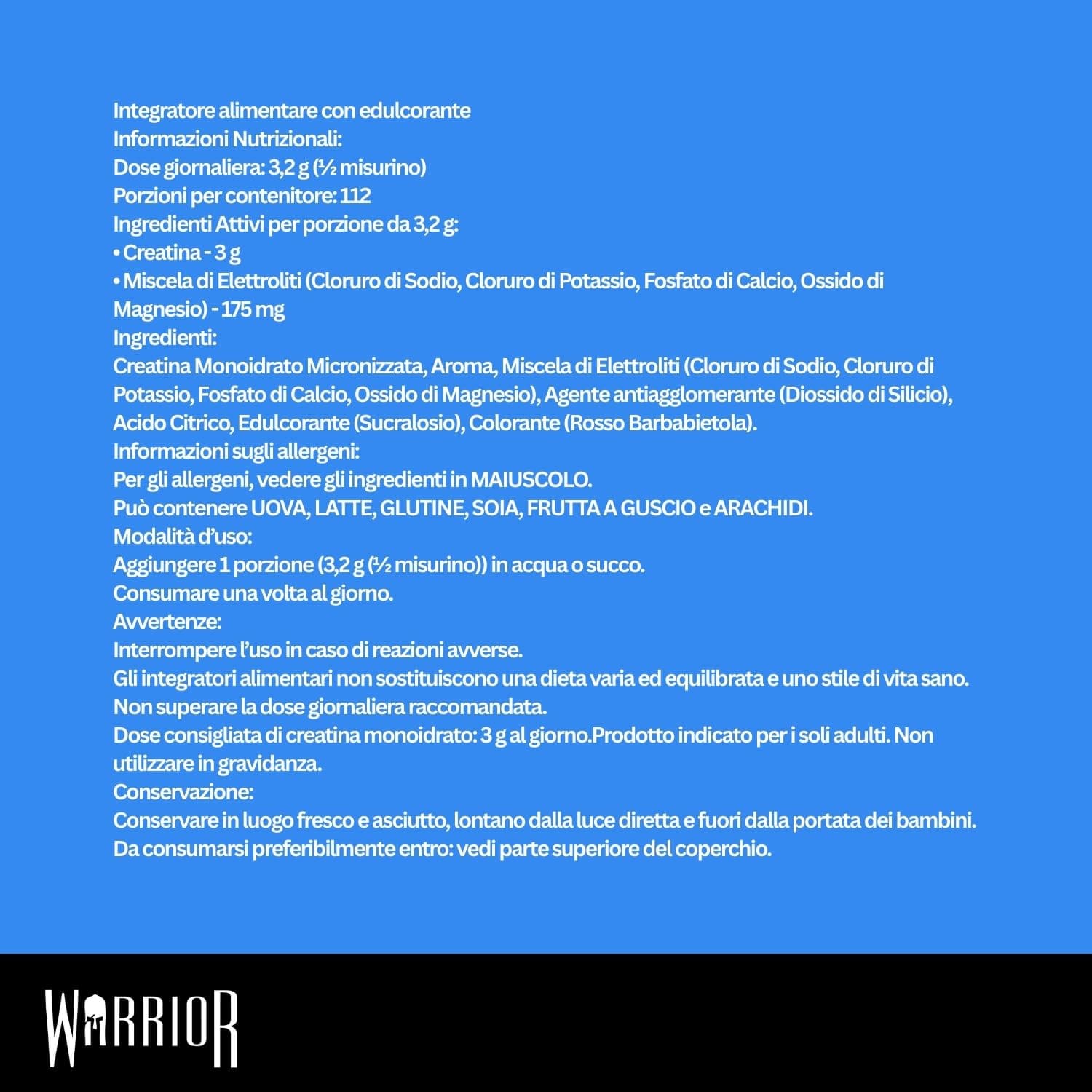 Warrior Creatine Monohydrate + Electrolytes 360g – Bild 2