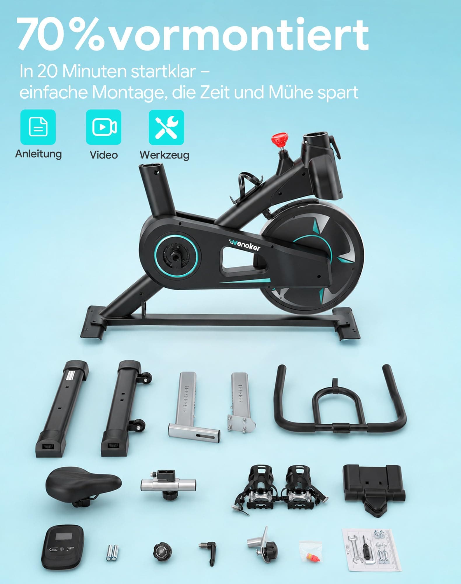 Wenoker [2026 Aktualisierte]WENOKER Heimtrainer,Magnetwiderstand – Bild 5