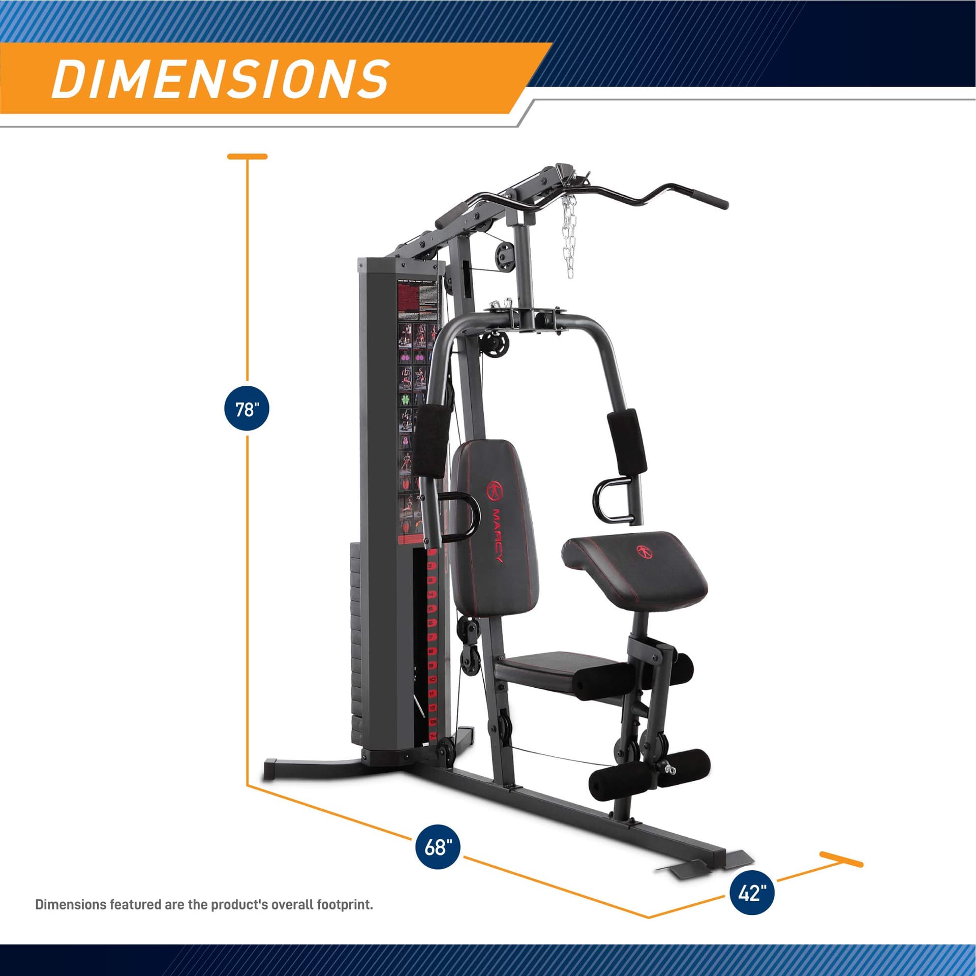 MARCY 150-lb Multifunctional Home Gym Station for Total – Bild 2