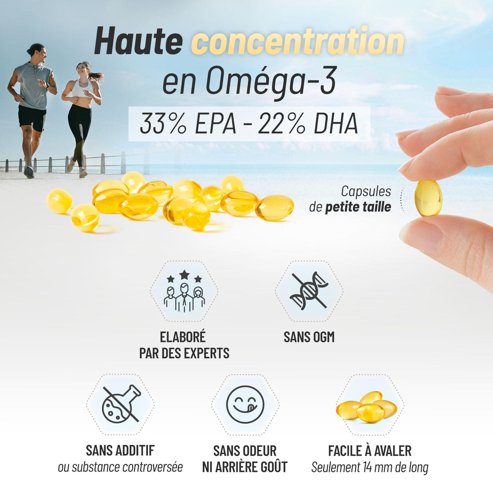 GPH DIFFUSION Oméga 3 - Huile de Poissons Sauvages - Cerveau - Vision - Coeur - EPA 660mg – Bild 4