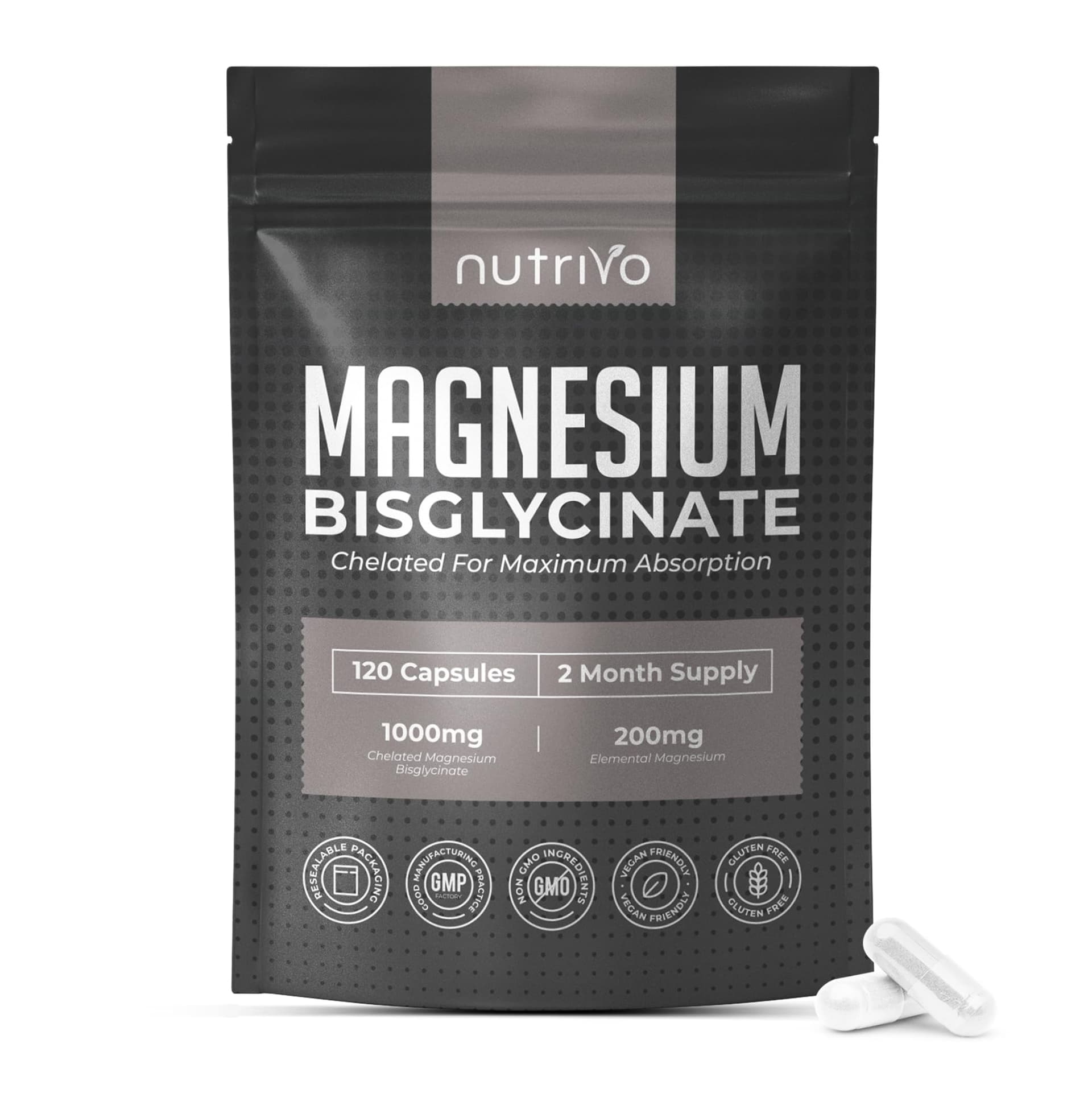 Nutrivo Magnesium Bisglycinate 1000mg