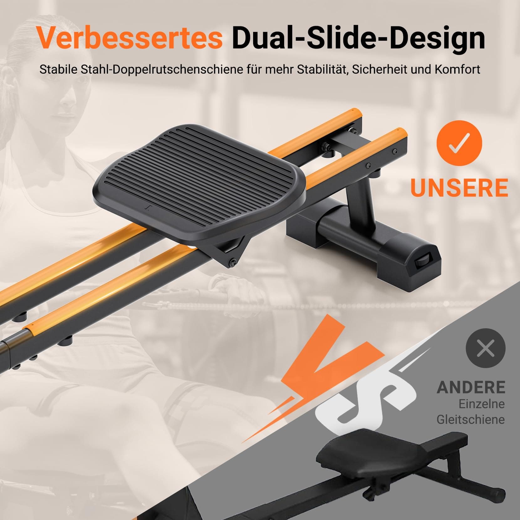 Dripex Rudergerät für Zuhause, Rudergeräte bis 160 kg – Bild 4