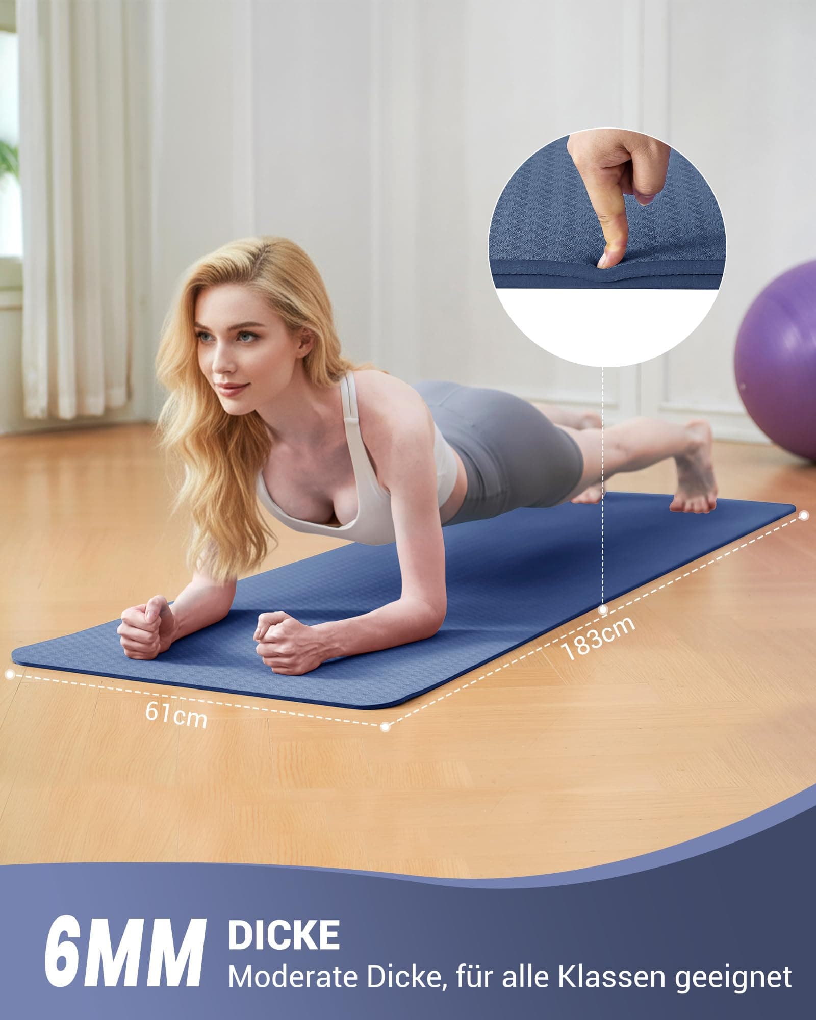 Good Nite Yogamatten Für Frauen Rutschfeste Strukturierte – Bild 2