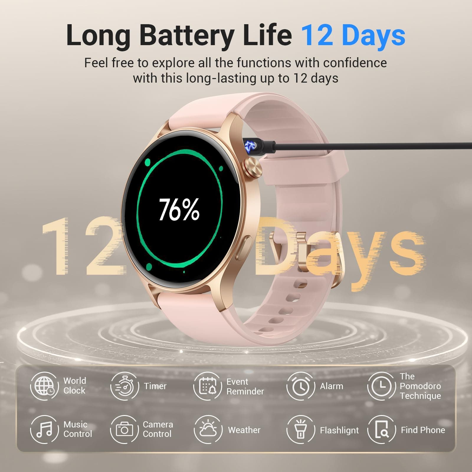 Fitpolo Smart Watch for Women,1.3" AMOLED Touchscreen – Bild 7