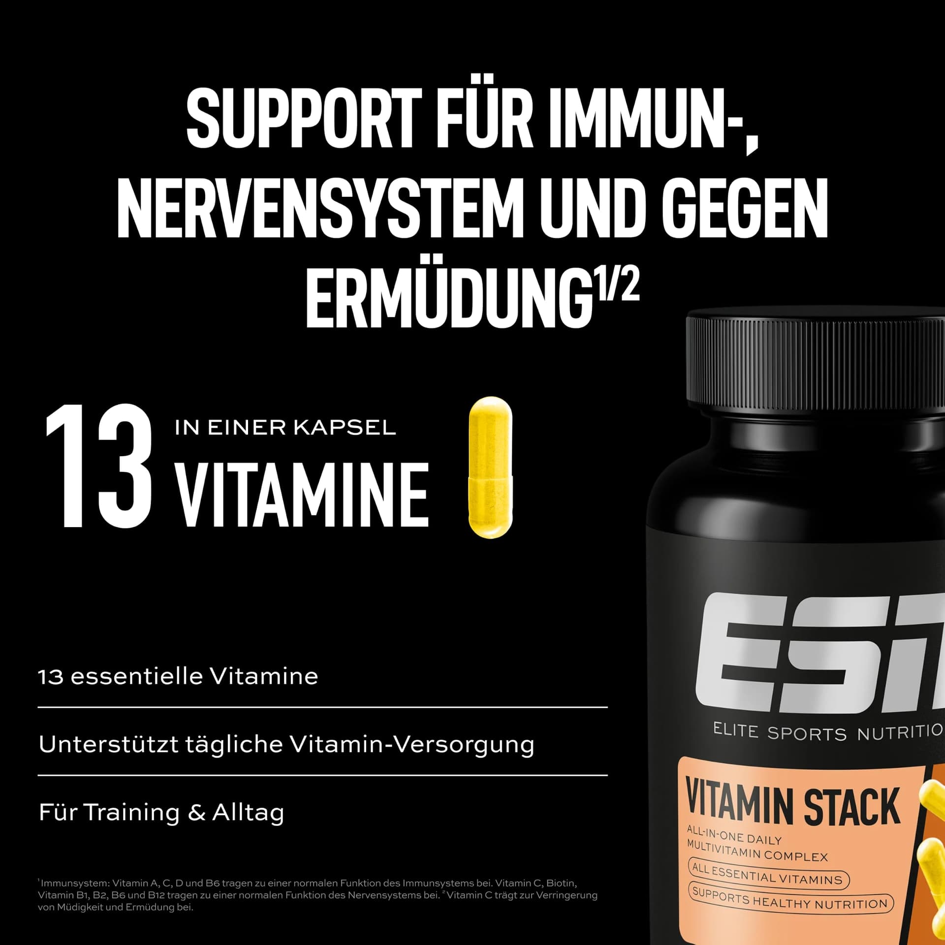 ESN Vitamin Stack, Multivitamin Kapseln, 120 Stück – Bild 3