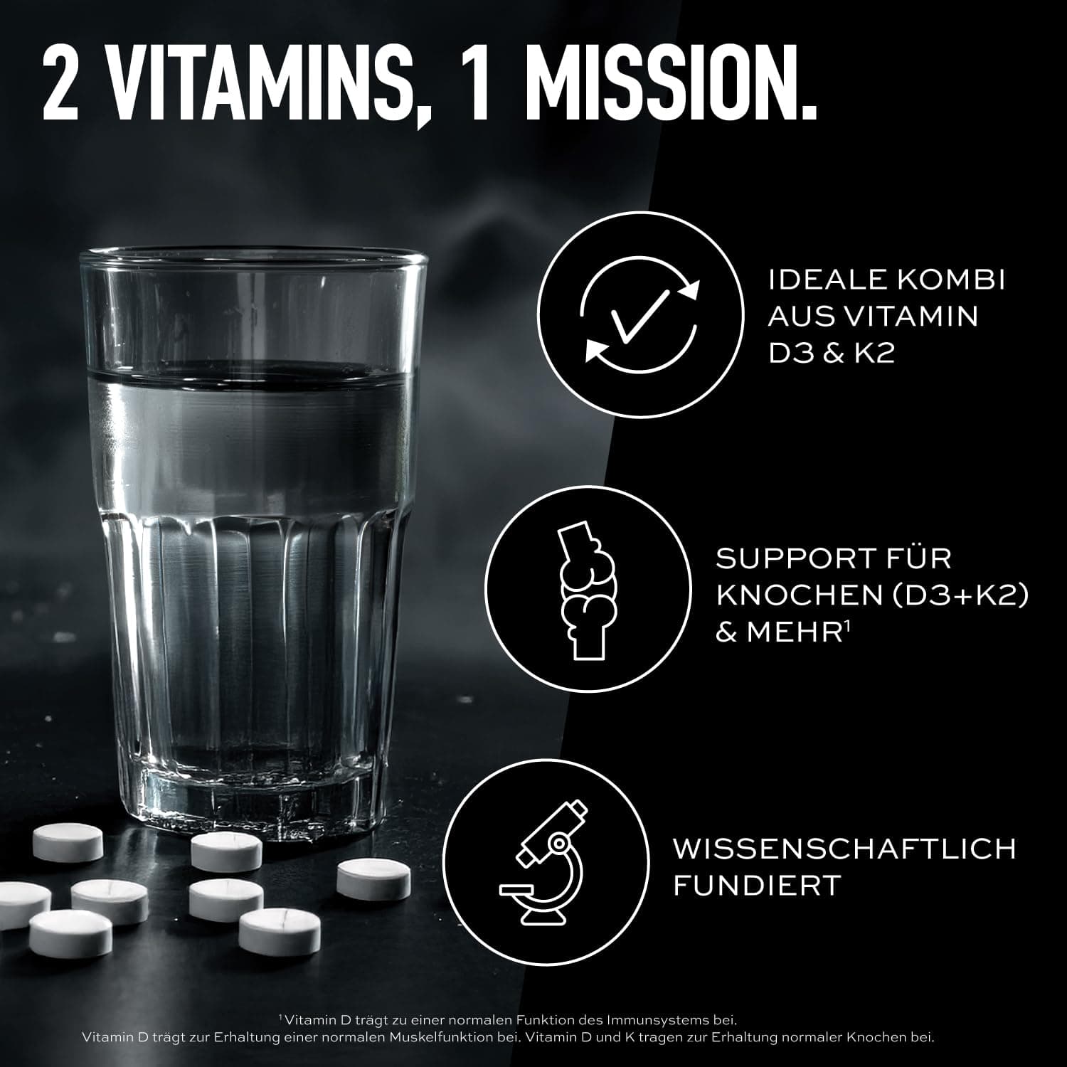 ESN Vitamin D3 + K2 Daily, 300 Tabletten – Bild 2