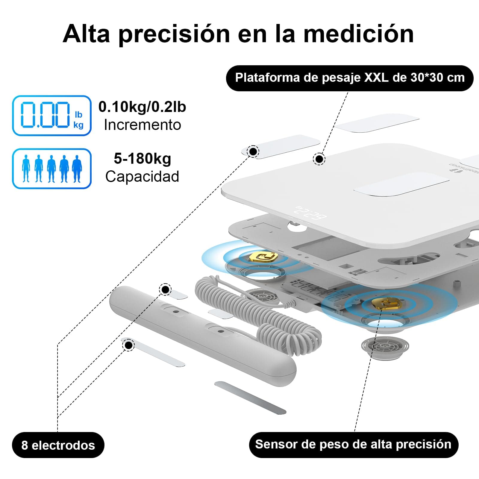 Healthkeep Pèse Personne Impédancemètre Balance Connectée avec 8 – Bild 4
