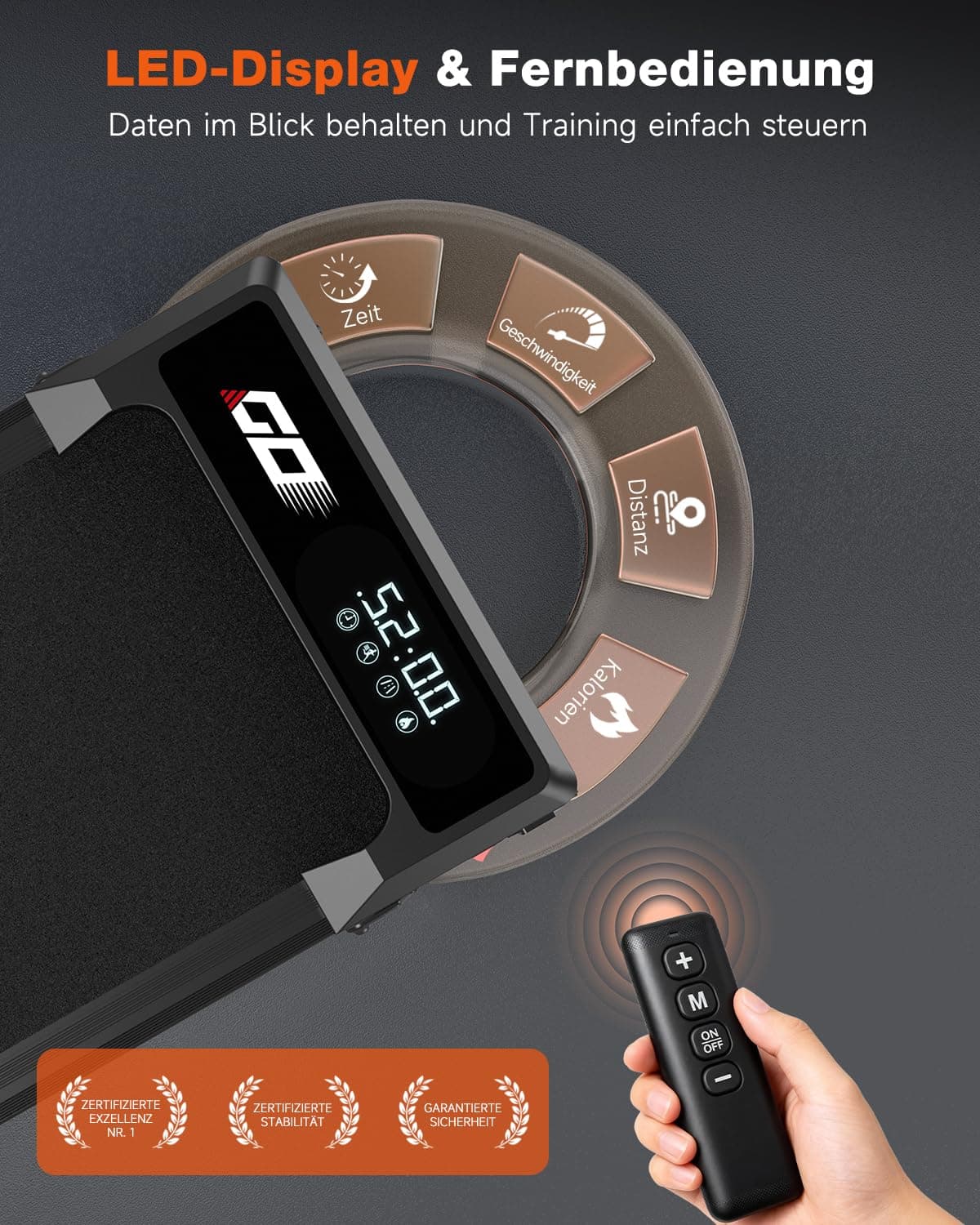 ApexPrime Sports Laufband klappbar elektrisch mit 9 % Steigung – Bild 8