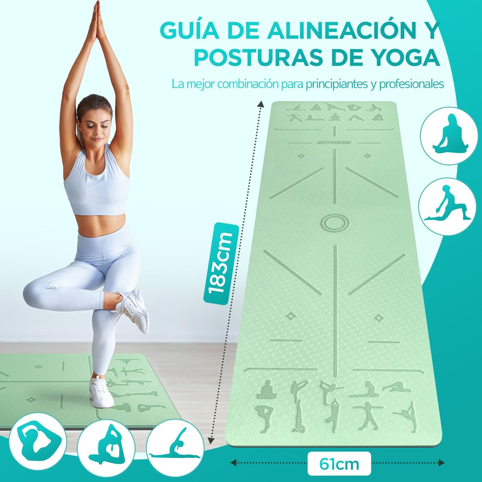 OUTDOUSE Esterilla Yoga,Esterilla Fitness – Bild 2