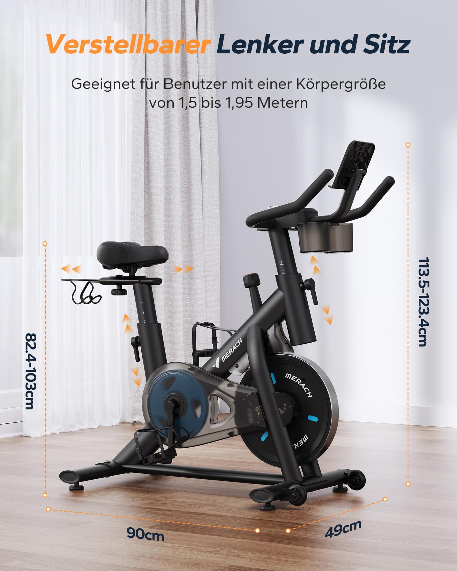 MERACH Heimtrainer Fahrrad mit Magnetischem Widerstand – Bild 7
