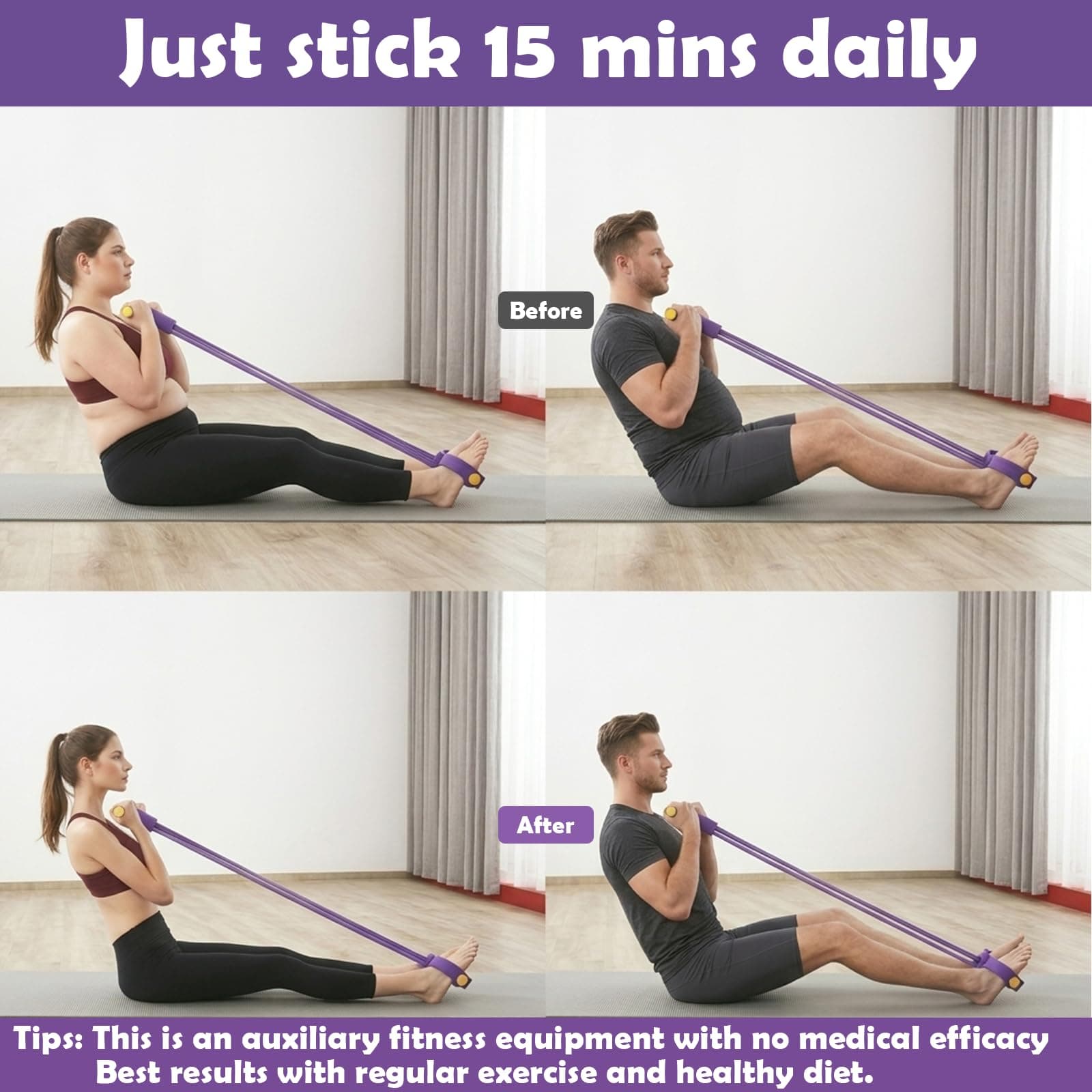 YQQKRCB Multifunctional Resistance Bands with Handles and – Bild 6