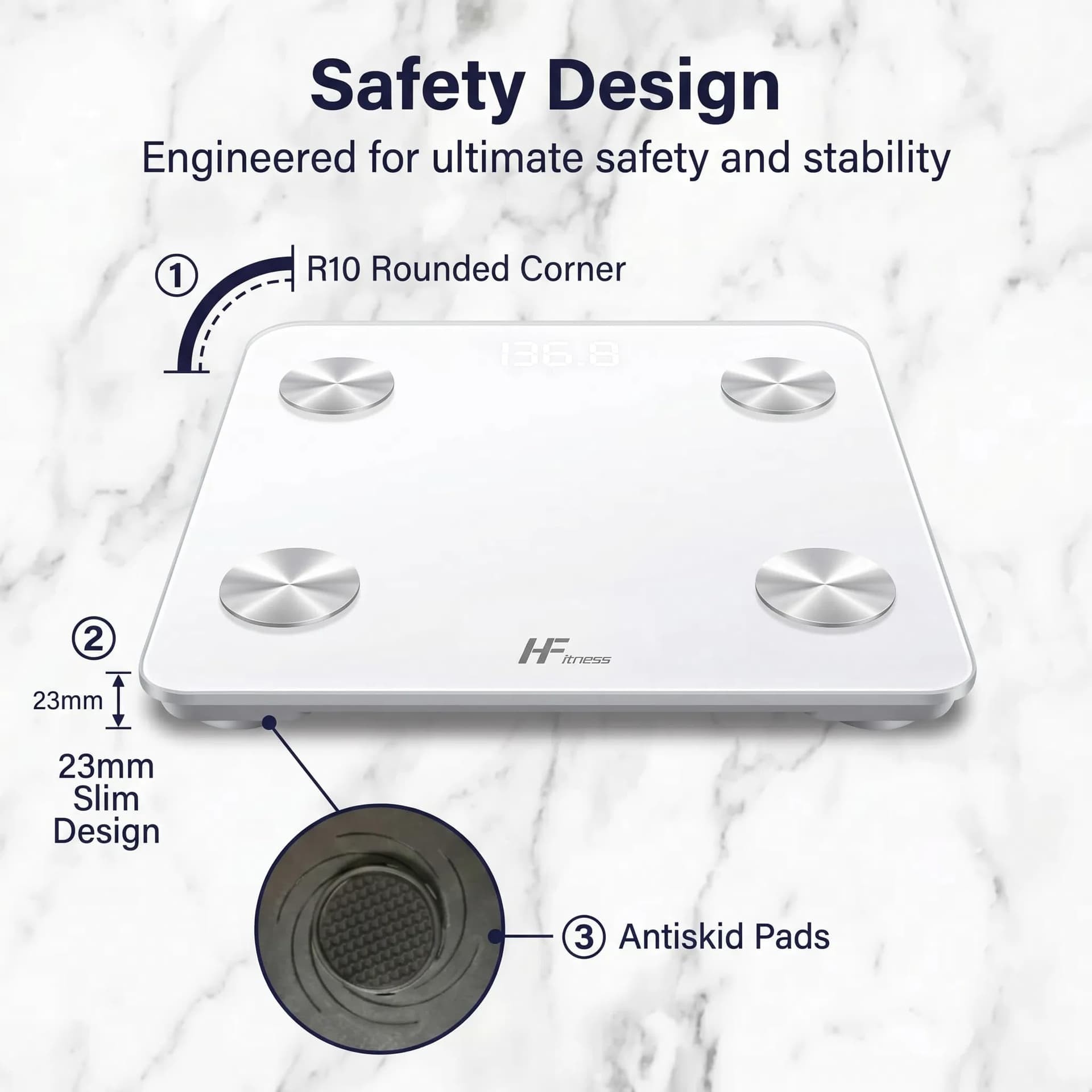 HomeFashion HFitness Báscula Inteligente de Grasa Corporal – Bild 8