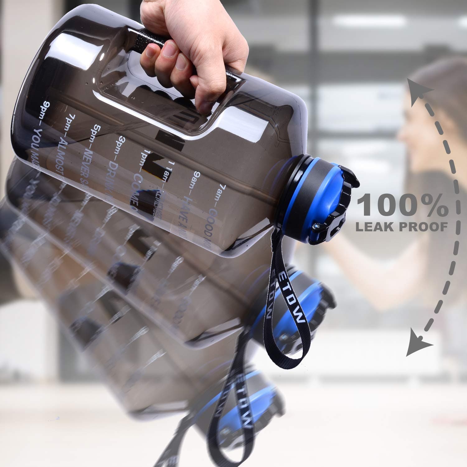 ETDW 3,78 Liter Trinkflaschen mit Strohhalme BPA Frei, 3,78L – Bild 5