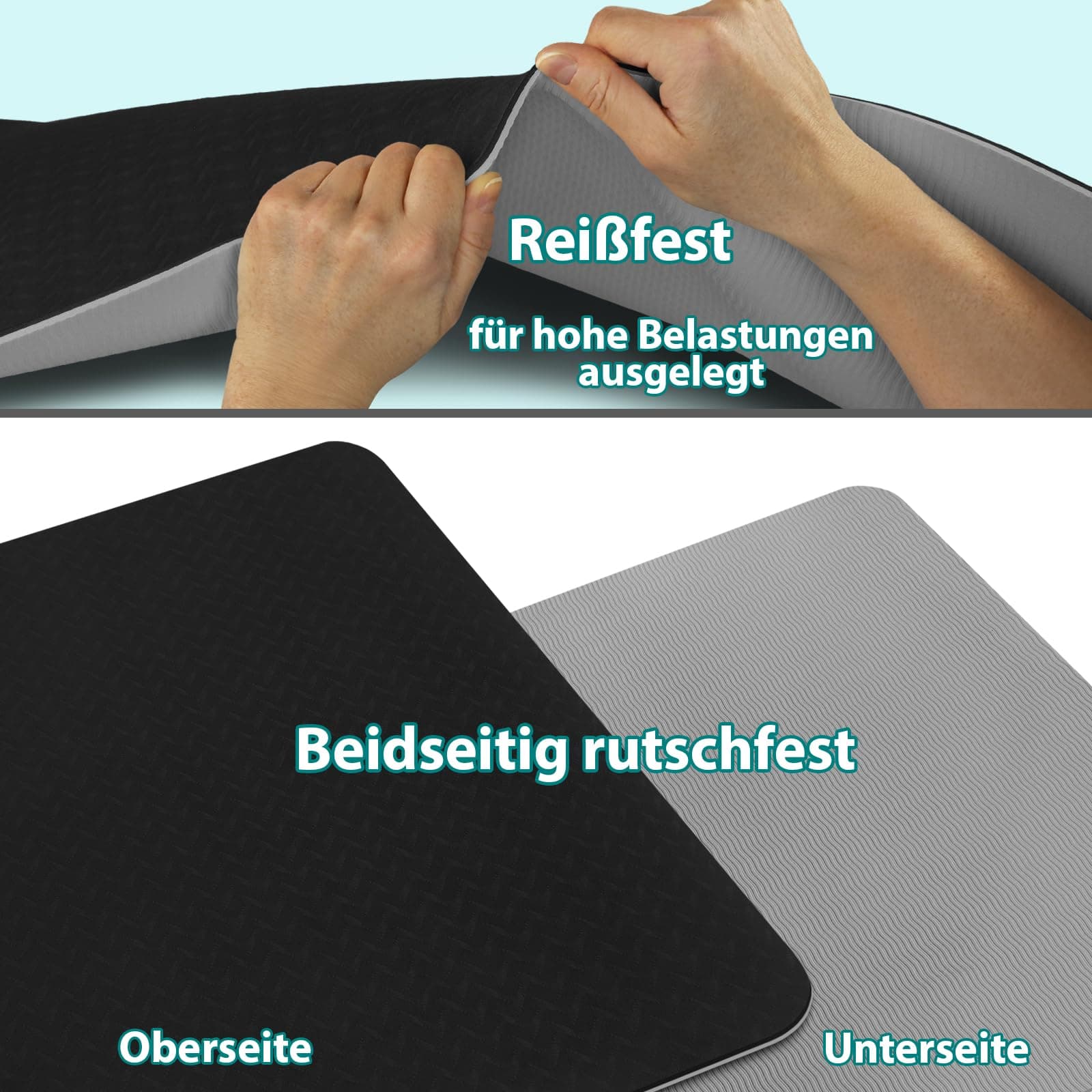 ALPIDEX Yogamatte rutschfest 190 x 61 x 0.6 cm – Bild 3