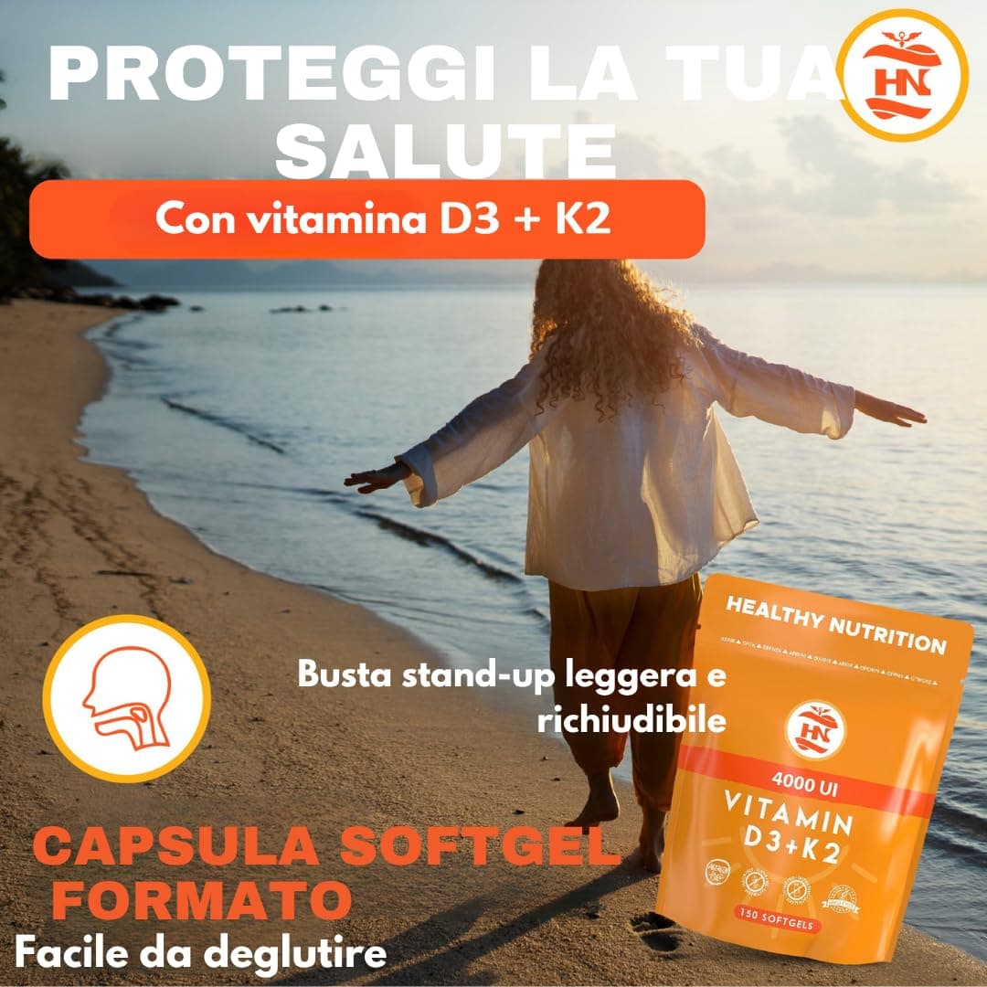 ONE Vitamina D3 K2 (4000 UI) di Alto Dosaggio Vitamina D – Bild 6