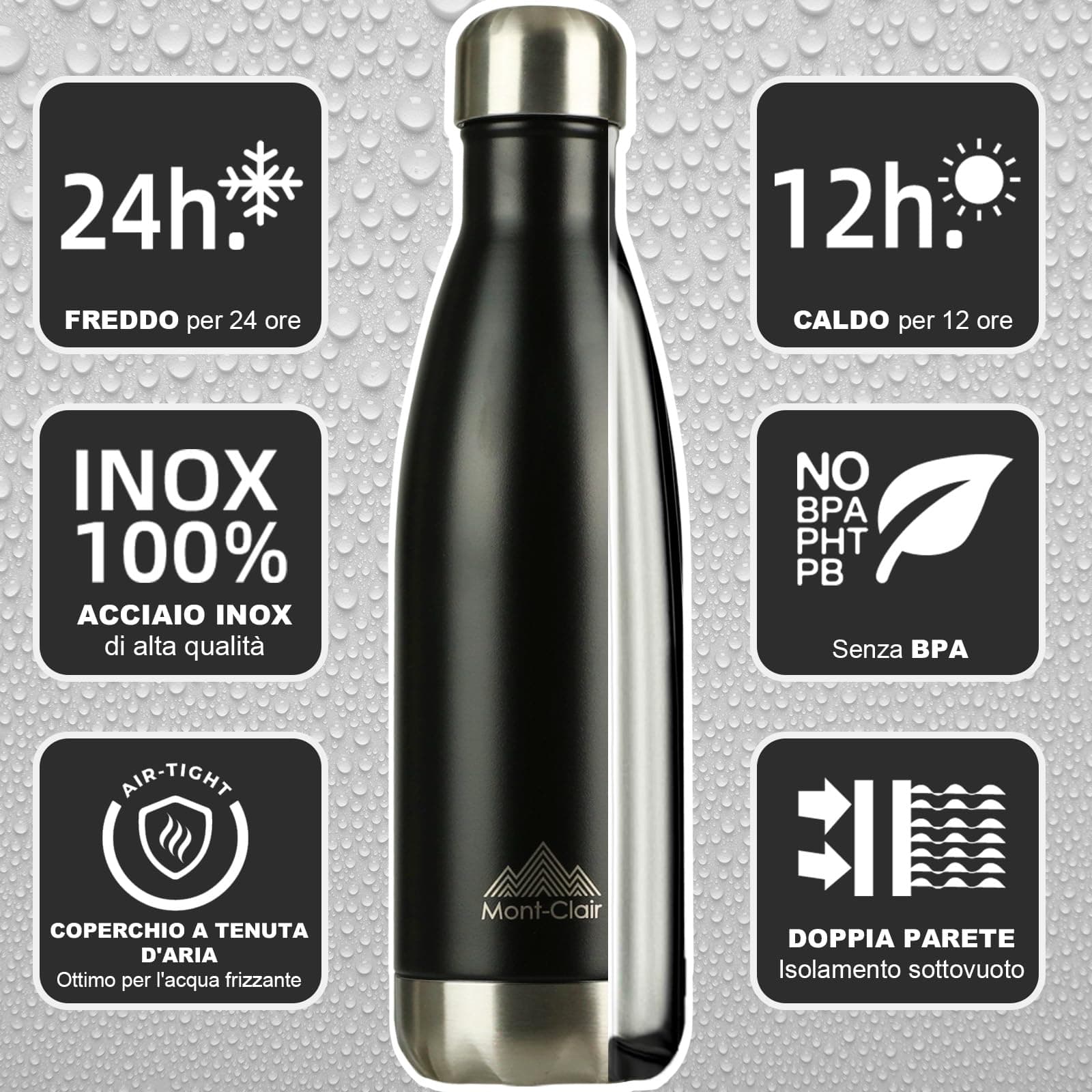 Mont-Clair H2O Botella Agua Acero Inoxidable – Bild 2
