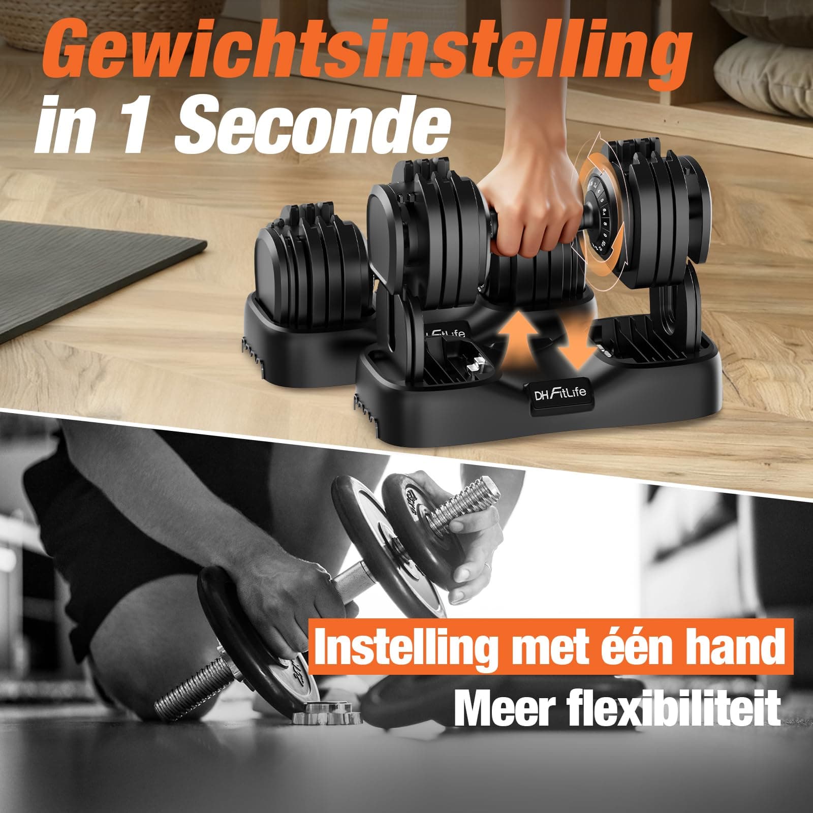 DH FitLife 2026 Neu Hantel Set – Verstellbare Kurzhanteln 2,5 bis 25 KG – Bild 3