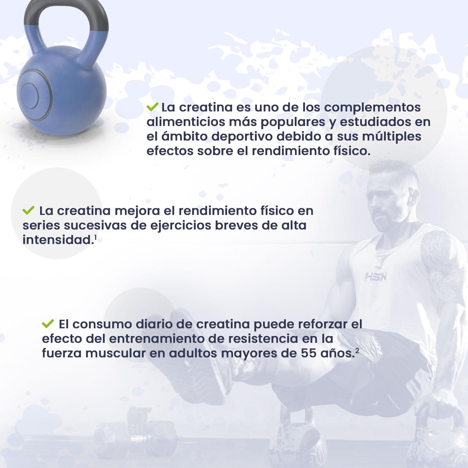HSN Creatina 100% CREAPURE en Polvo Sin Sabor 500g – Bild 6