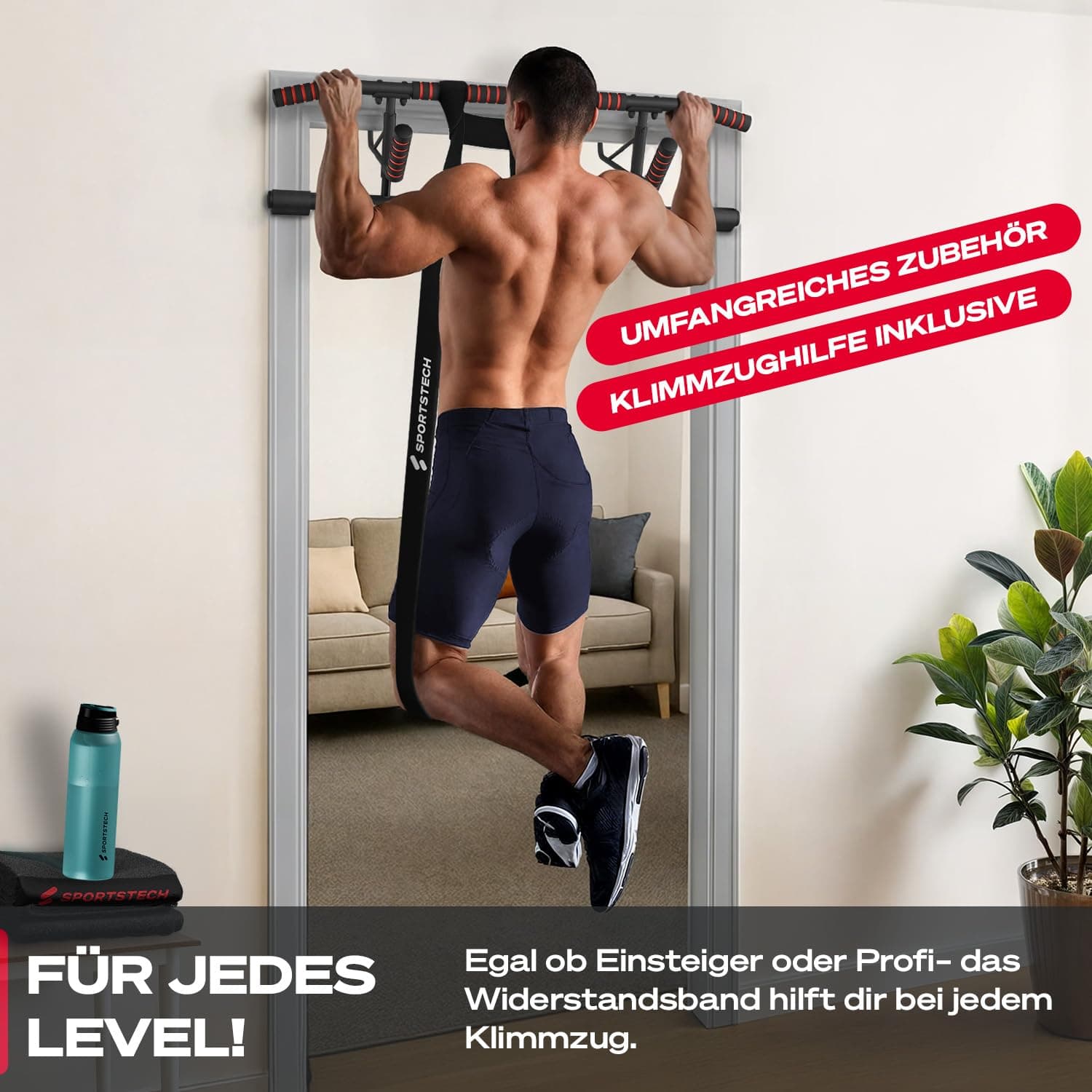 Sportstech Pullmate Klimmzugstange Türrahmen ohne Schrauben – Bild 2
