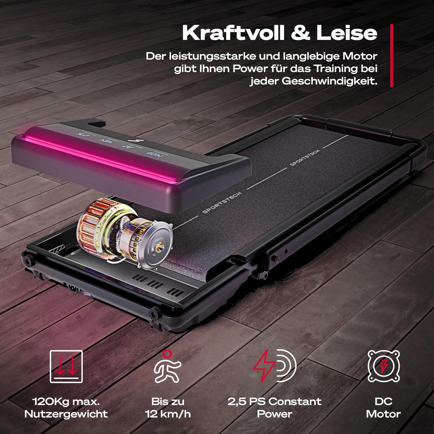 Sportstech Walking Pad mit Steigung – Bild 8