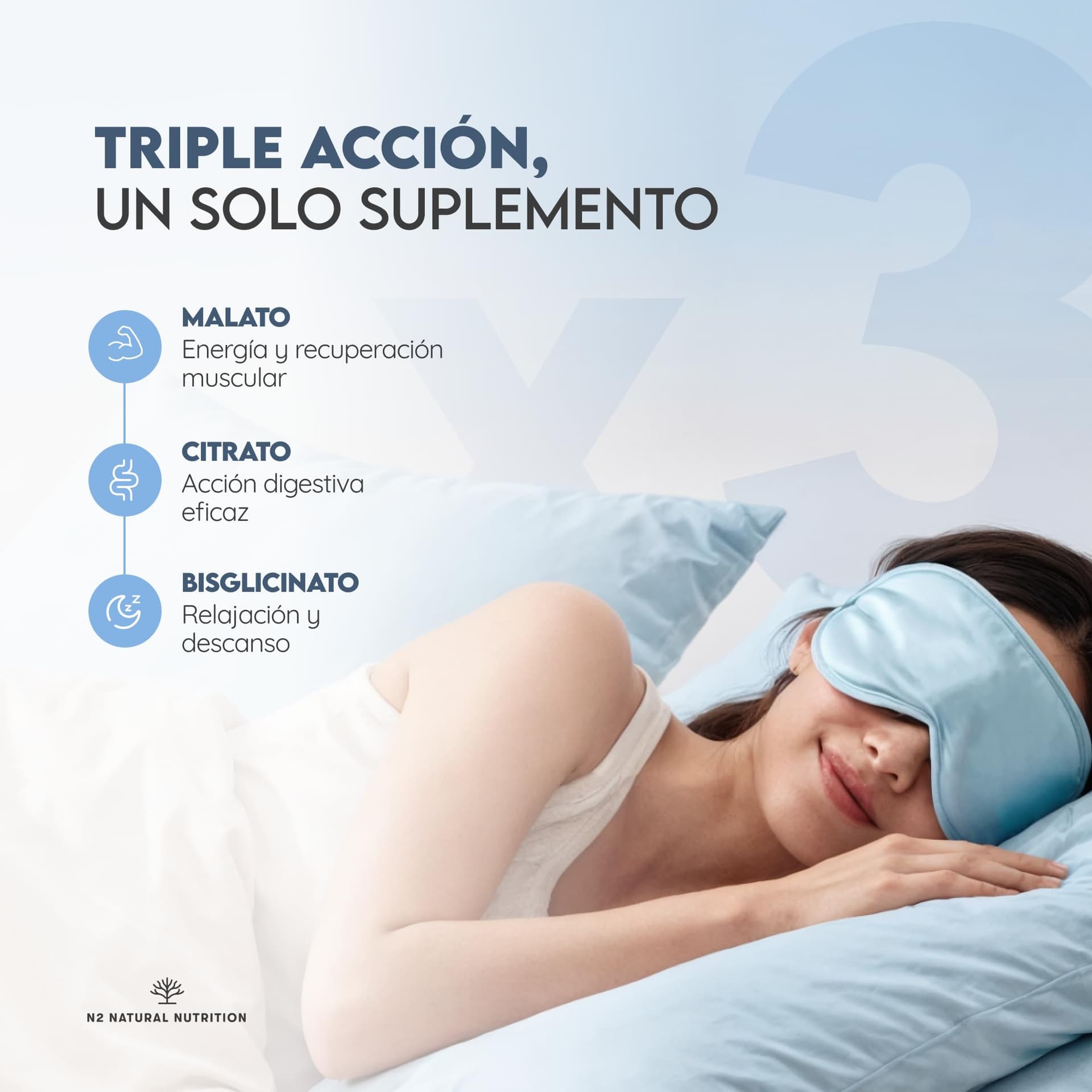 N2 Natural Nutrition Citrato de Magnesio 1440mg + Magnesio Bisglicinato 600mg + – Bild 5