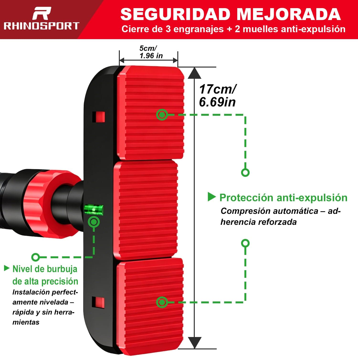RHINOSPORT Barra de dominadas para puerta – Bild 3