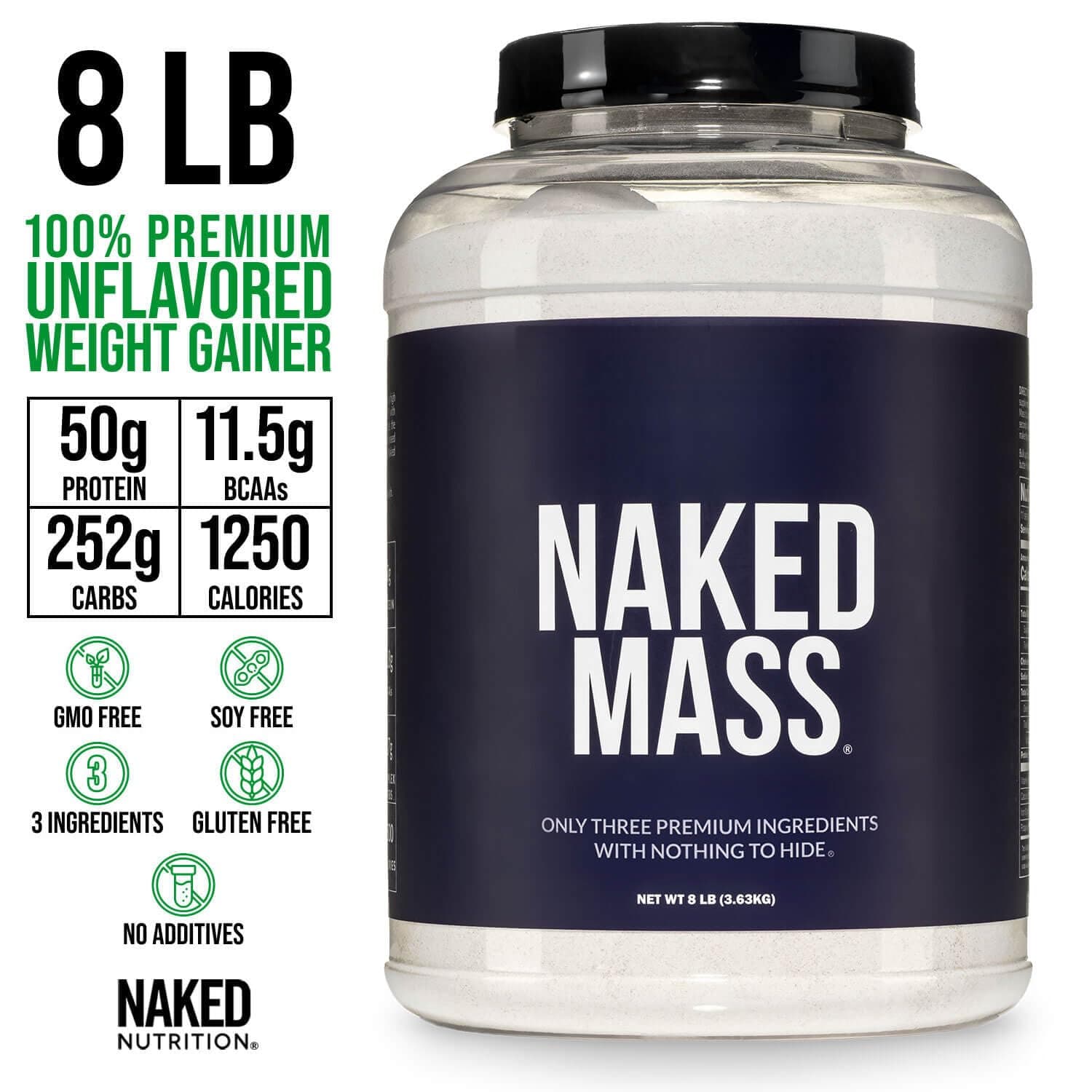 NAKED Mass - Natural Weight Gainer Protein Powder - 8 LB – Bild 3