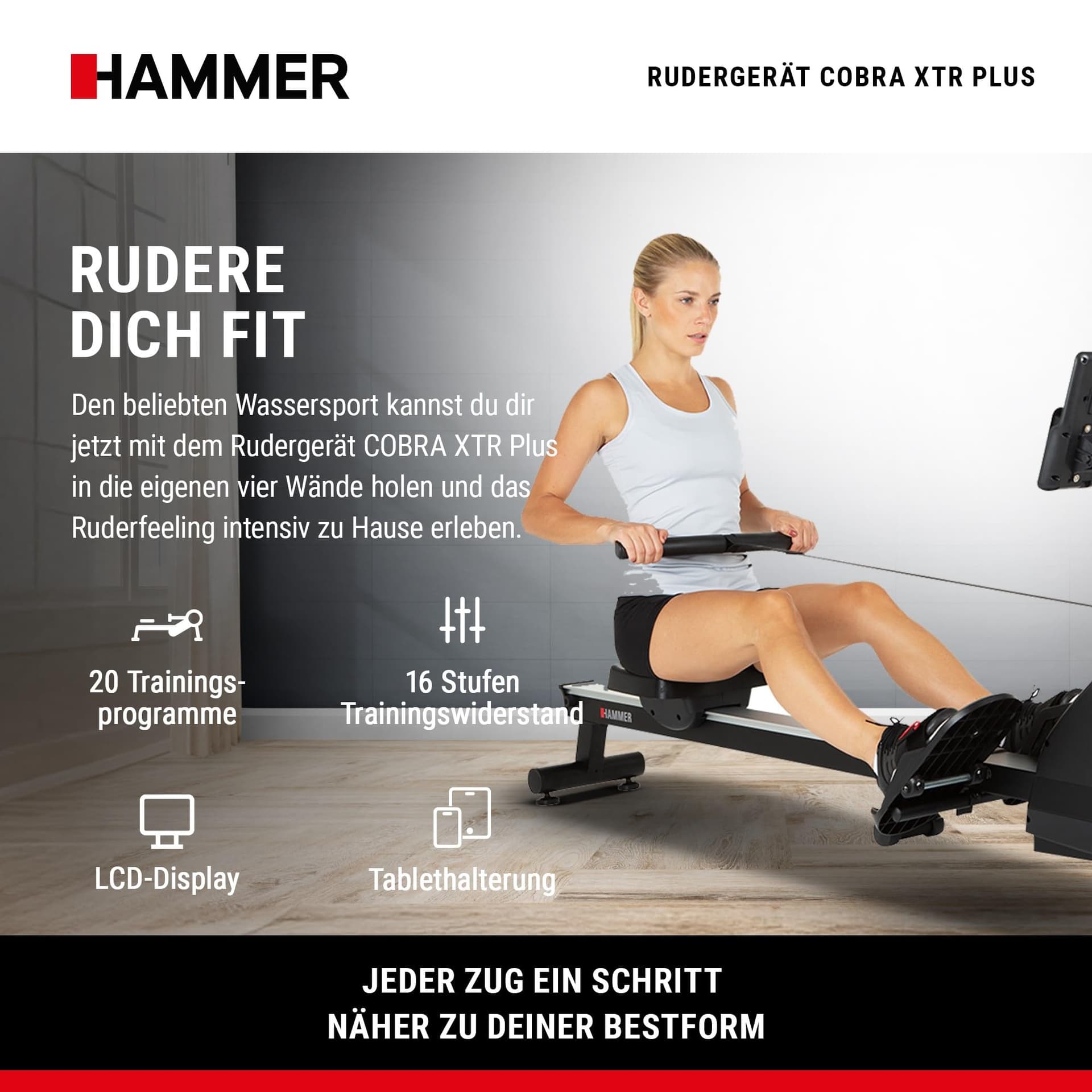 HAMMER Rudergerät Cobra XTR Plus II – Bild 2