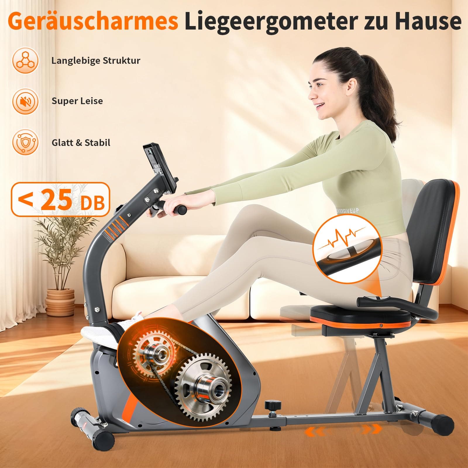 ISE Liegeergometer für Zuhause mit 8 verstellbaren – Bild 5
