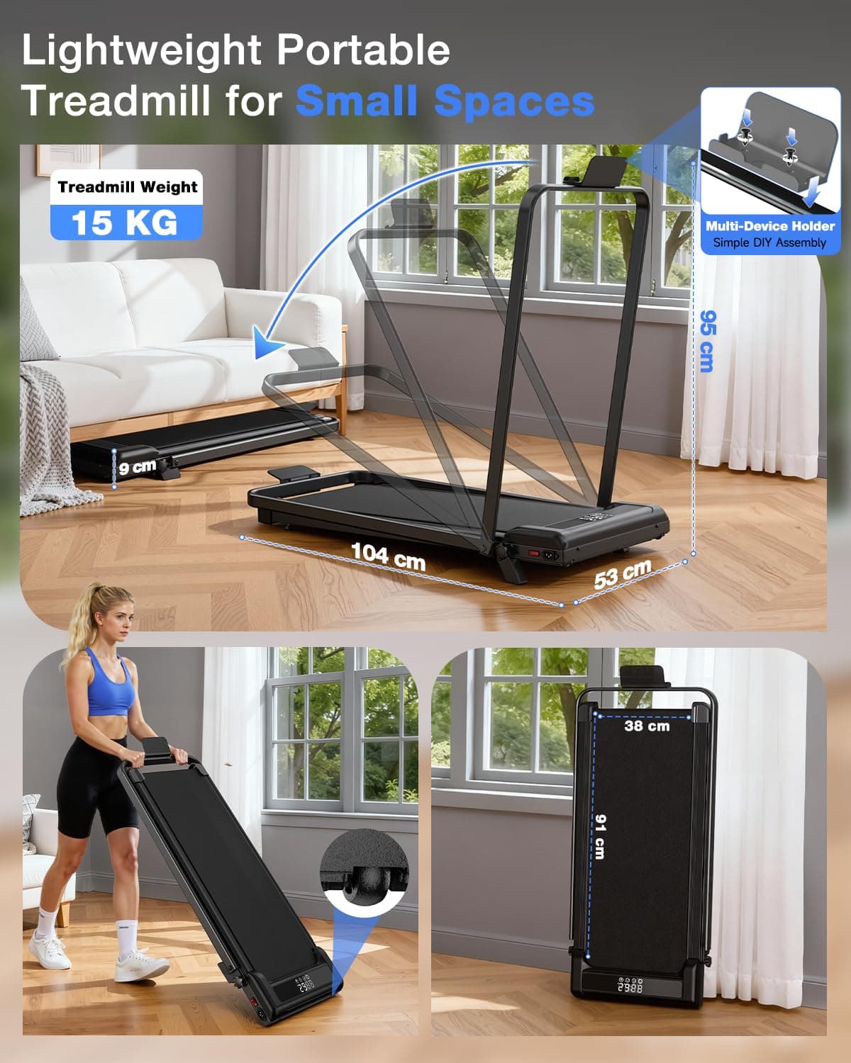 HOMEFITNESSCODE Folding Treadmill – Bild 6