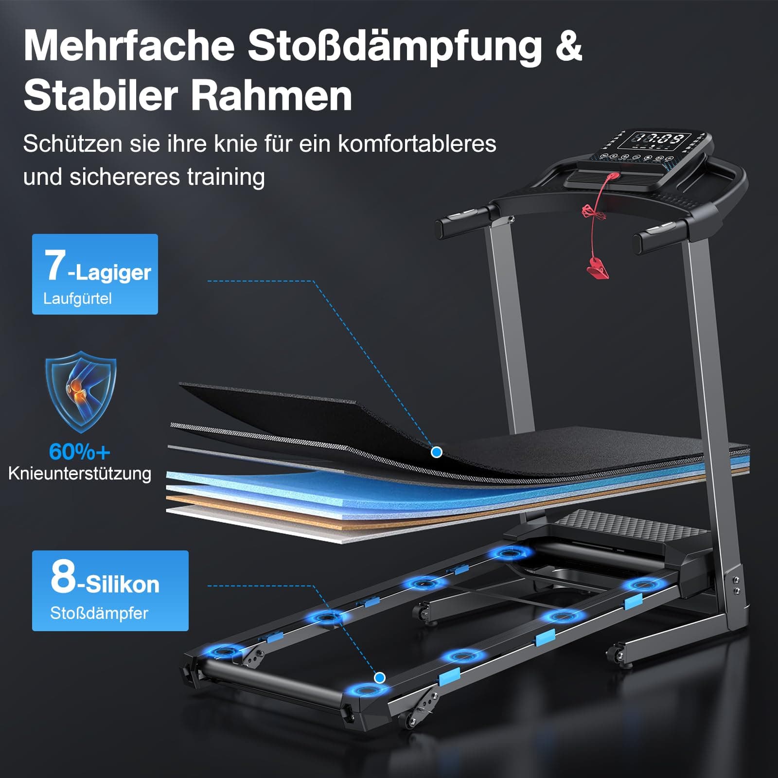ZENRUN Laufband für Zuhause mit Steigung – Bild 8