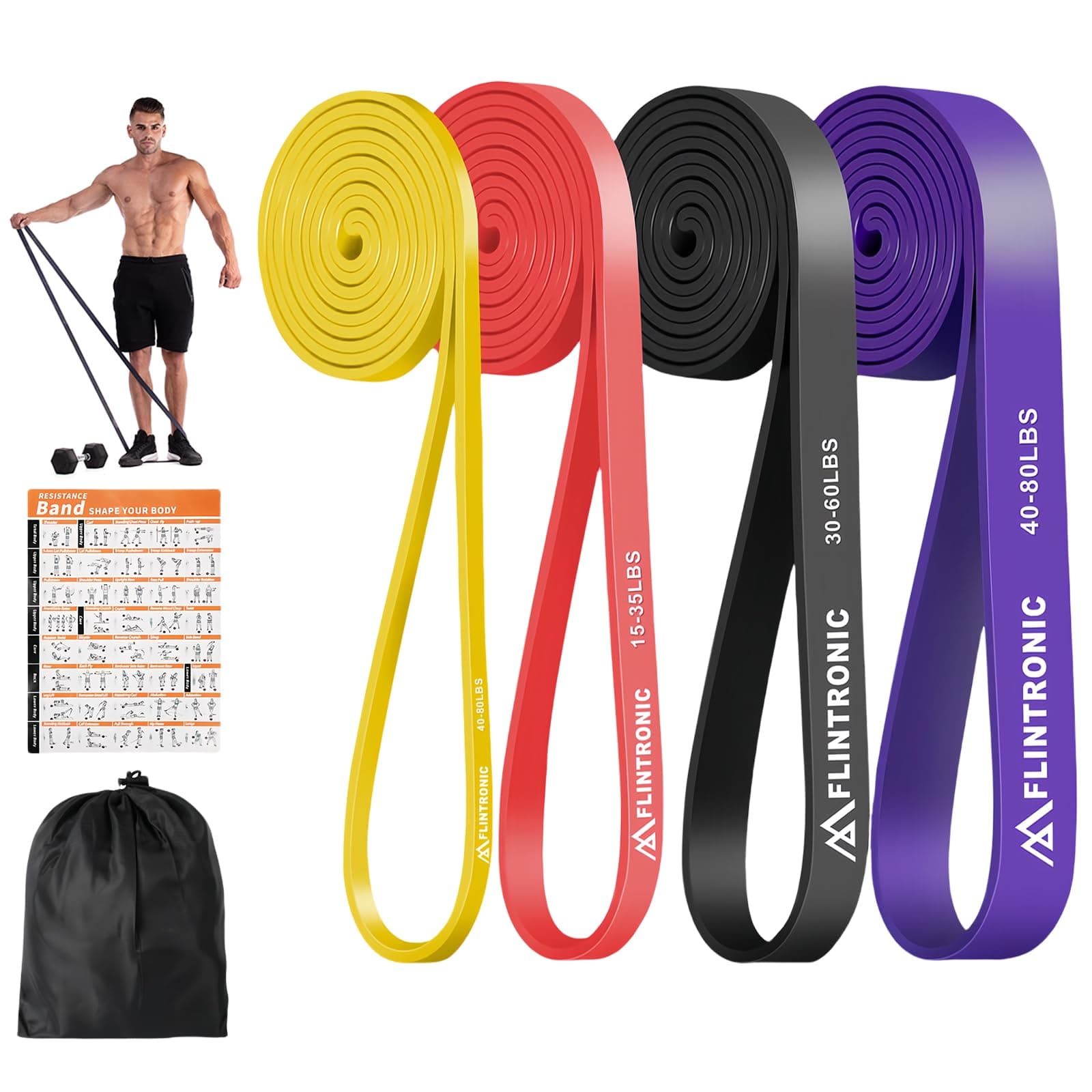flintronic Elastische band voor krachttraining