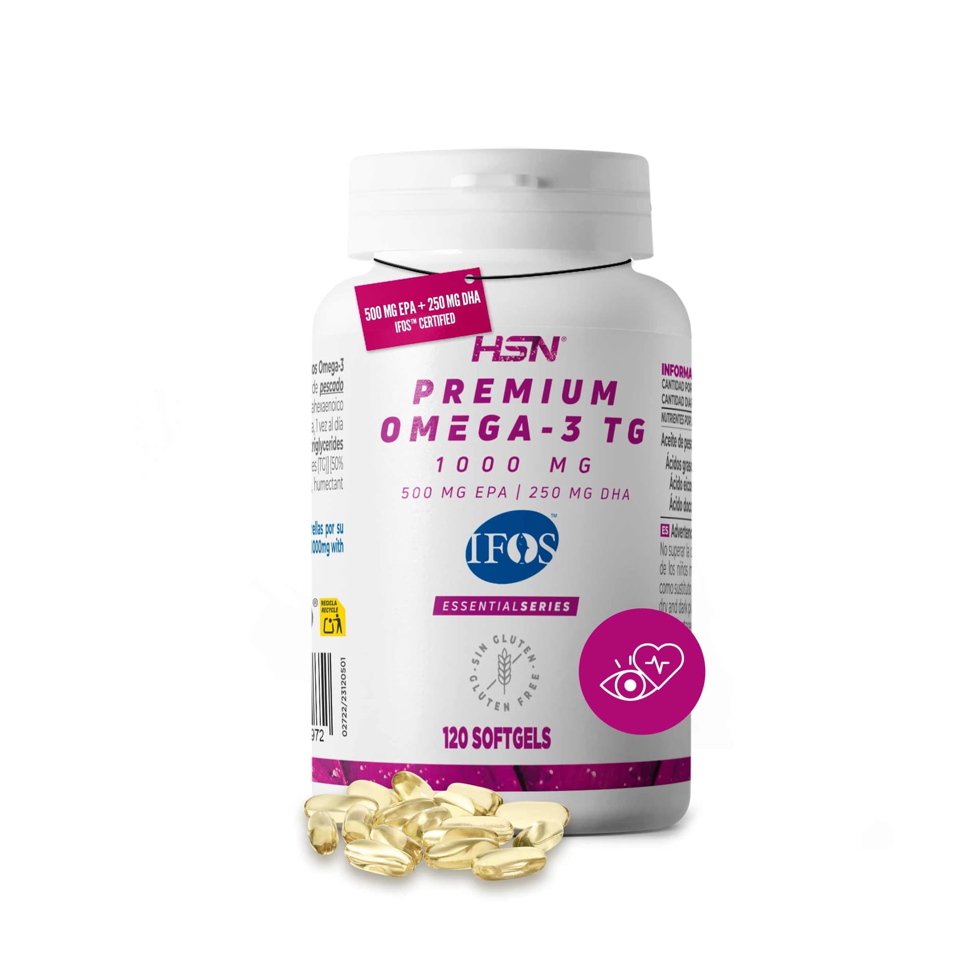 HSN Premium Omega 3 IFOS 5 Estrellas 120 Perlas | 1000mg