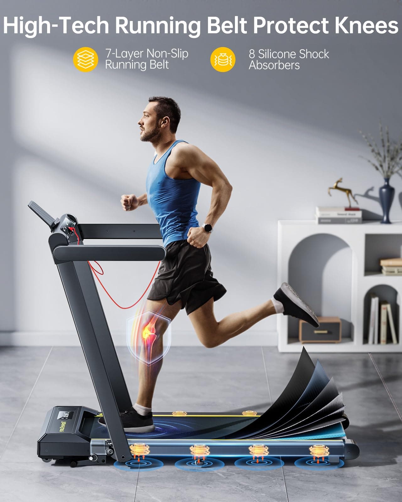 Toputure Folding Treadmill with 12% Incline – Bild 4