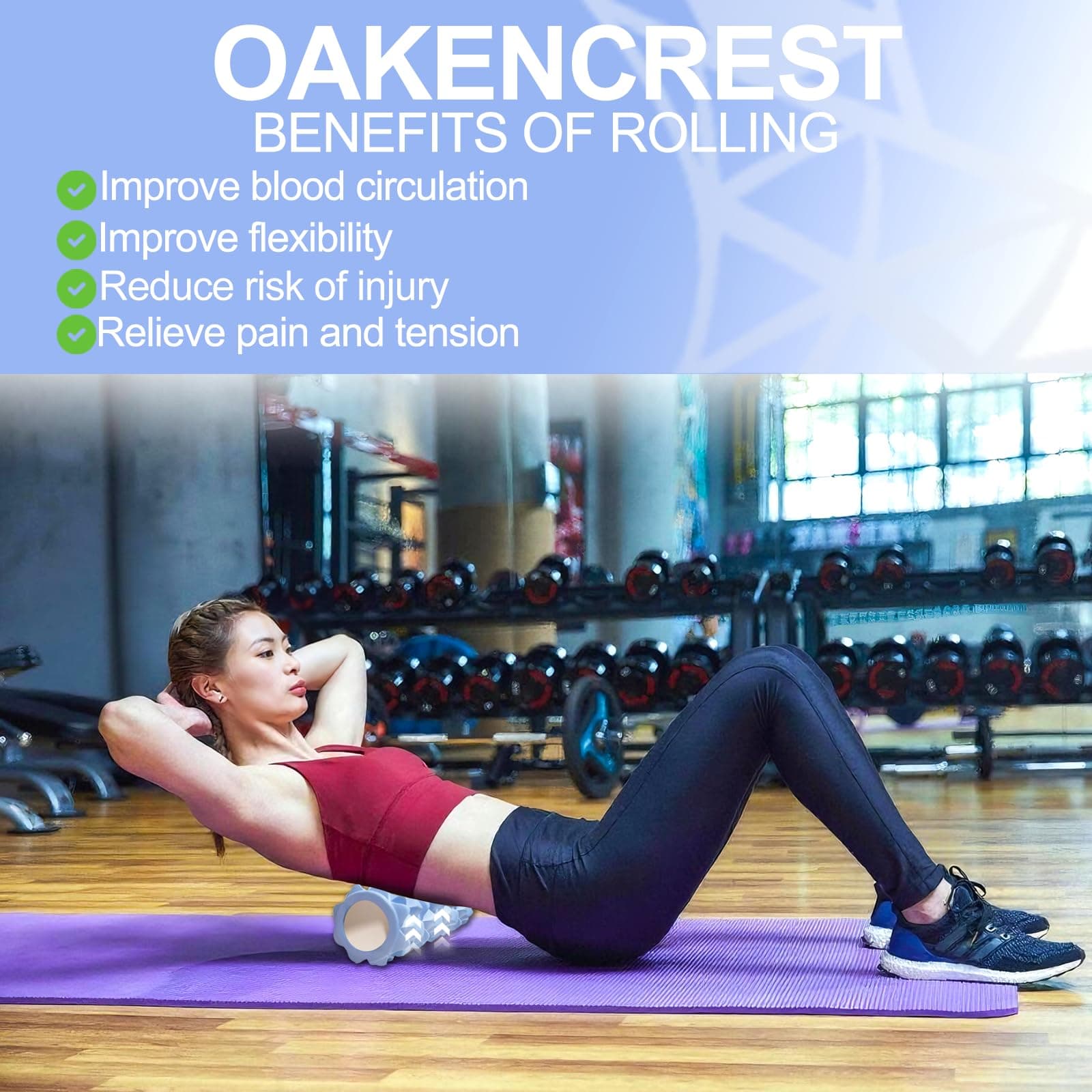 OAKENCREST Rouleau de Massage Adulte Unisexe Rouleau Massage en Mousse – Bild 7