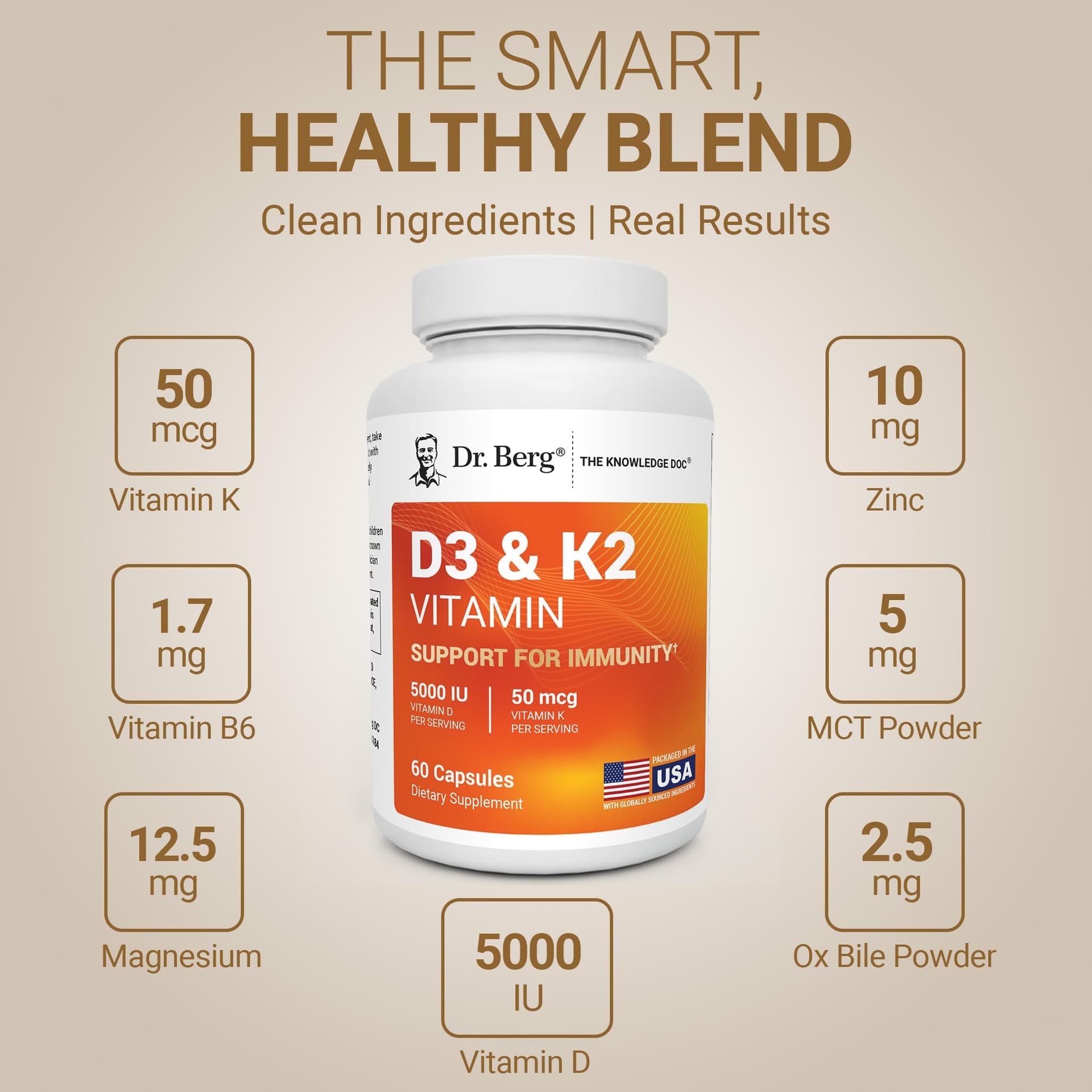 Dr. Berg Nutritionals Dr. Berg Maximum Strength 2-in-1 Vitamin D3 K2 5,000 IU – Bild 5