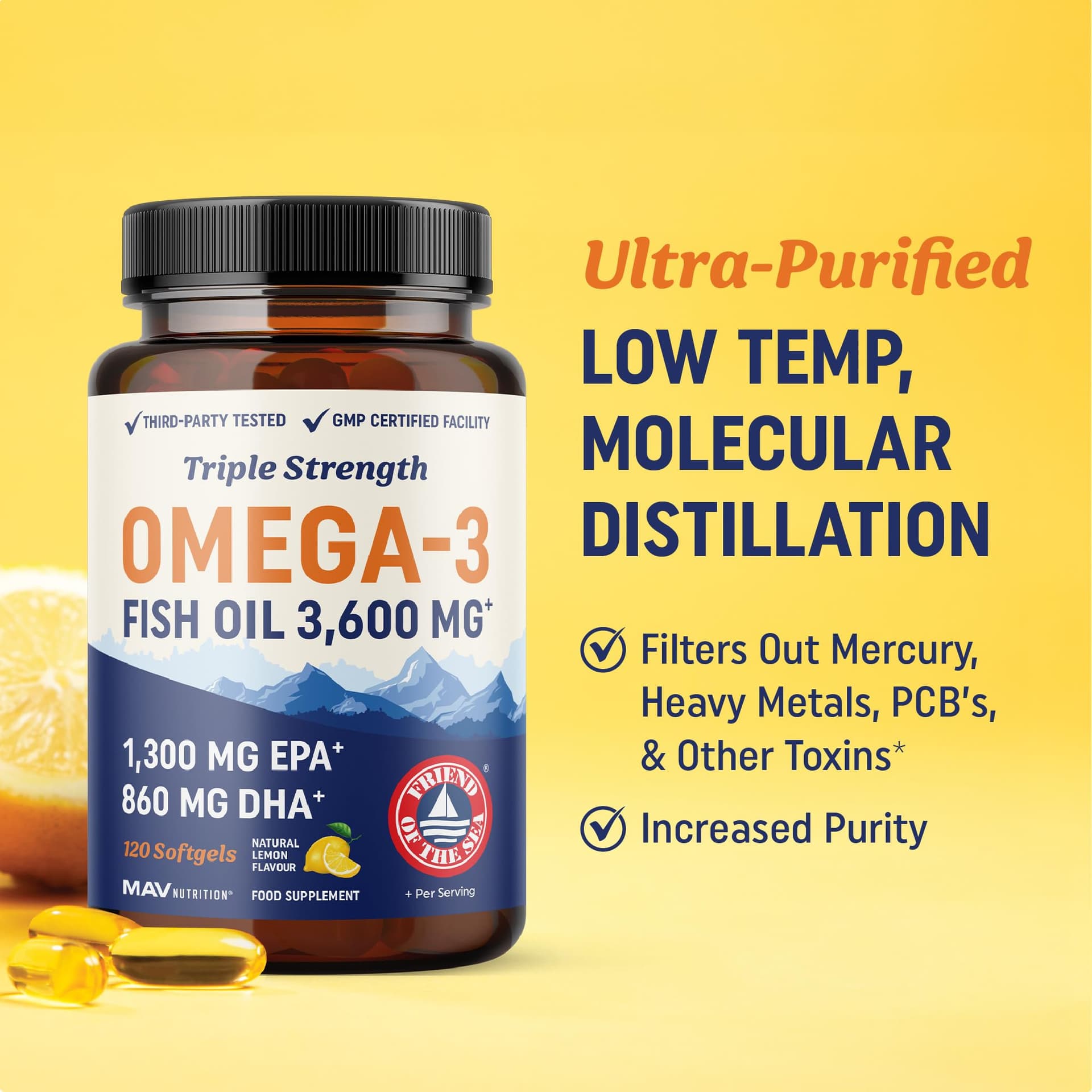 MAV NUTRITION Triple Strength Omega 3 Fish Oil 3600 mg – Bild 5