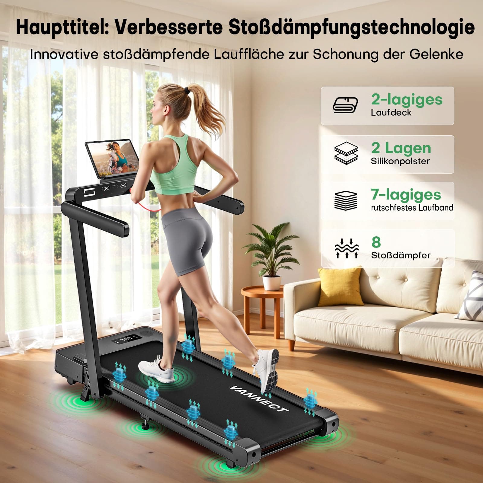 vannect 5 IN 1 Laufband für Zuhause und App – Bild 4