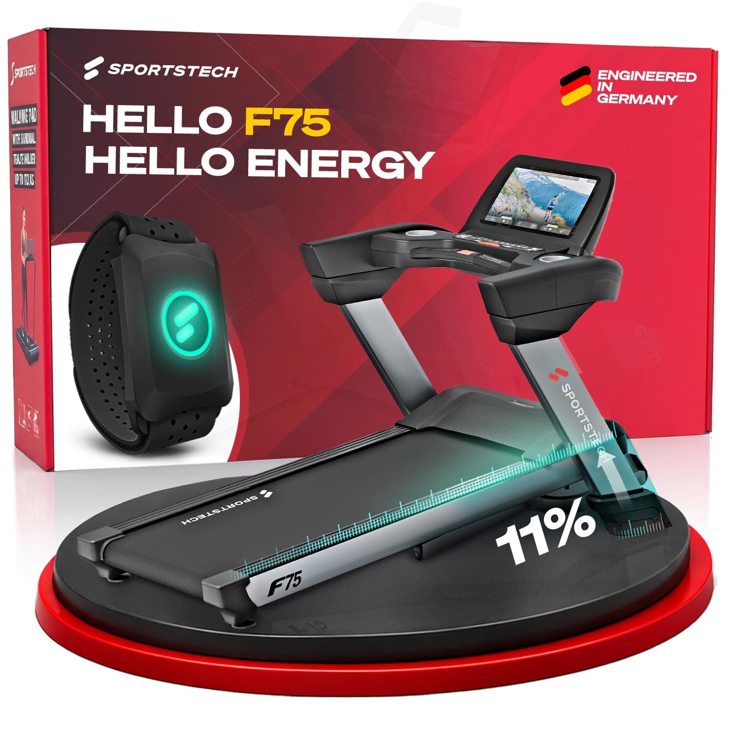 Sportstech F75 Profi Laufband für Zuhause klappbar