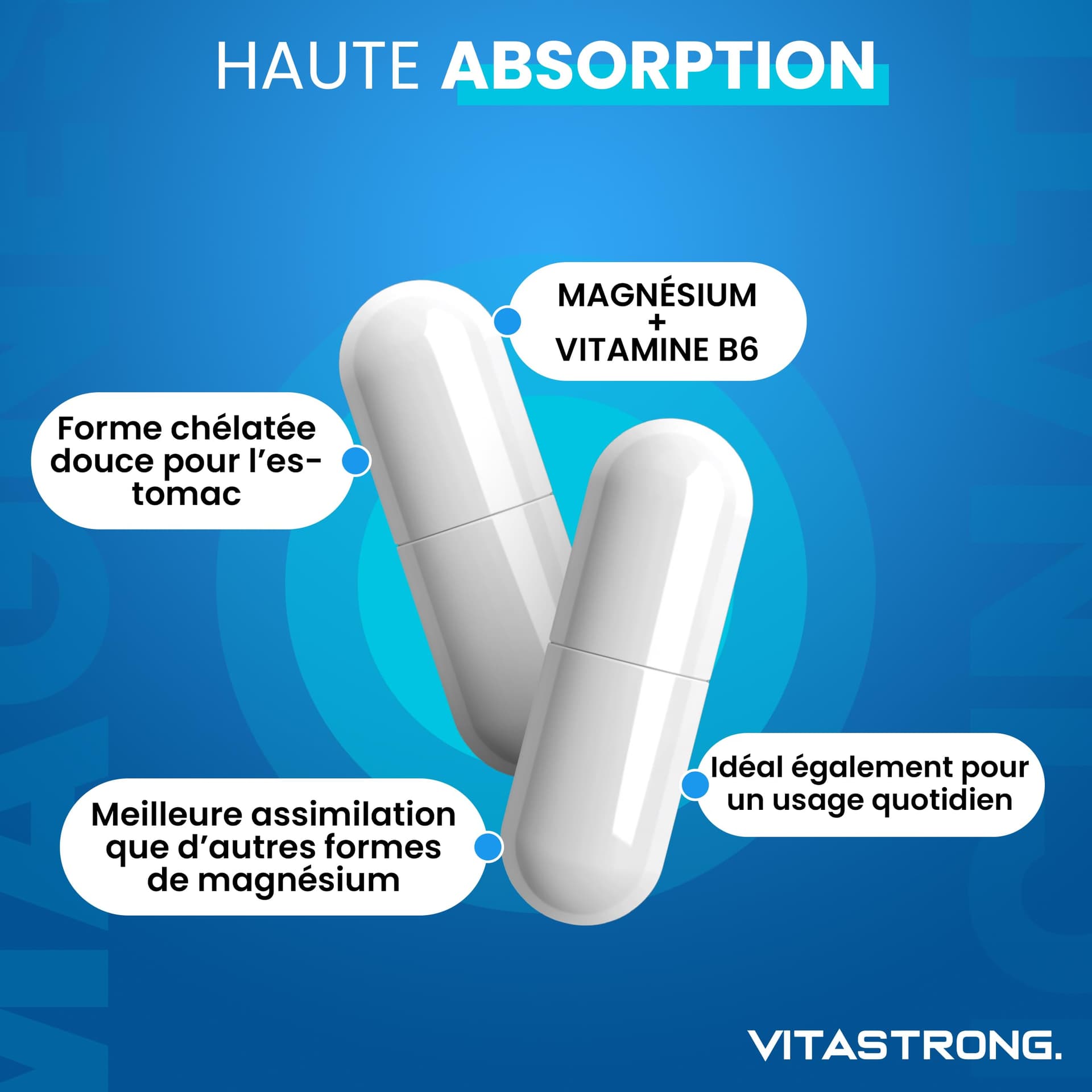 Vitastrong. Vitastrong Magnésium Bisglycinate 3750mg – Bild 4