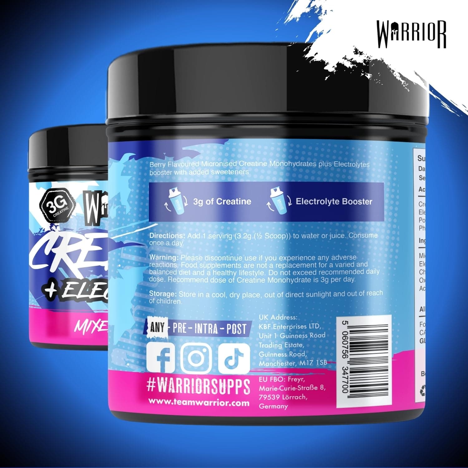 Warrior Creatine Monohydrate + Electrolytes 360g – Bild 4