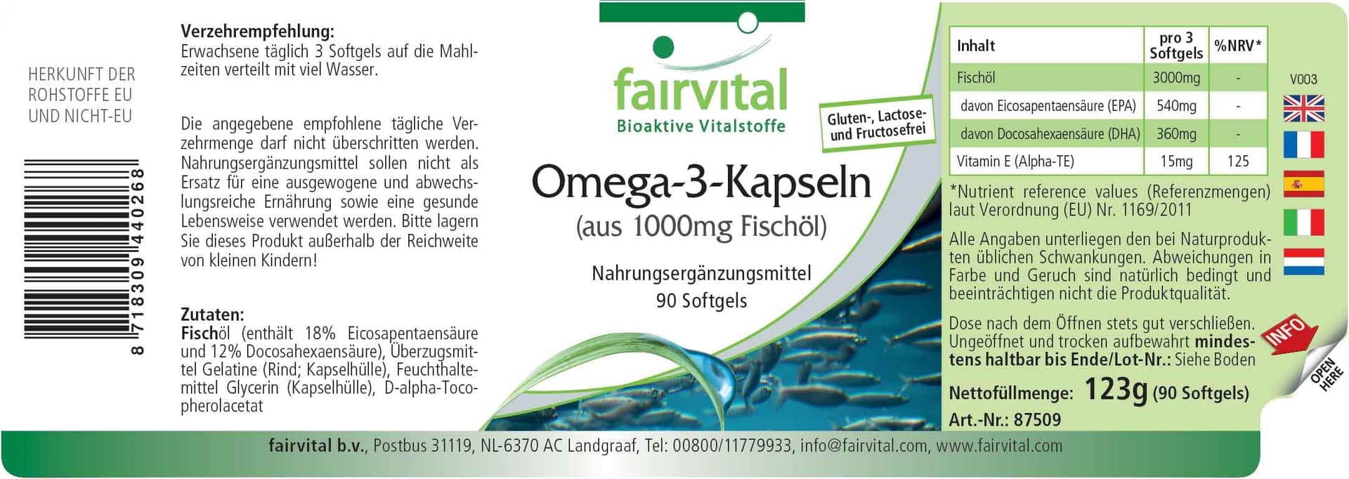 fairvital Omega-3-capsules van 1000mg – Bild 2