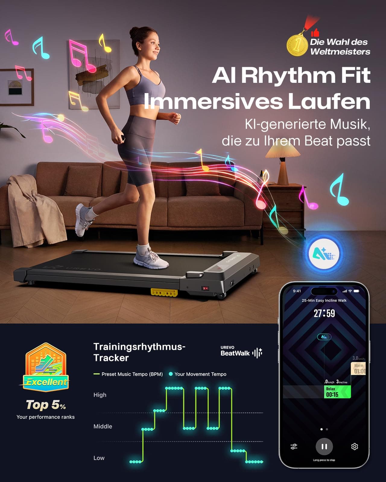 UREVO Smart Walking Pad – Bild 2