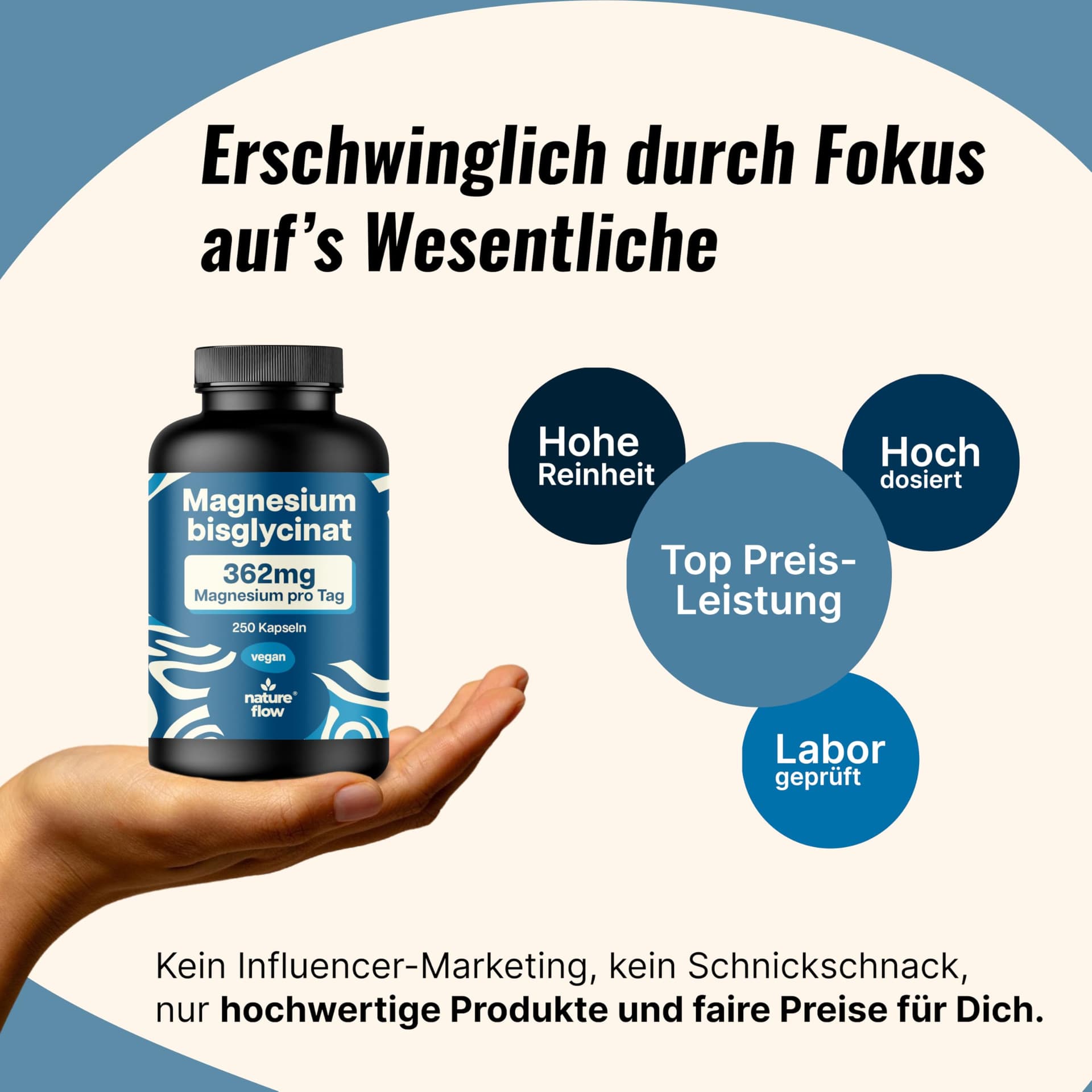 Nature Flow Magnesium Bisglycinat Hochdosiert - 250 Kapseln – Bild 4