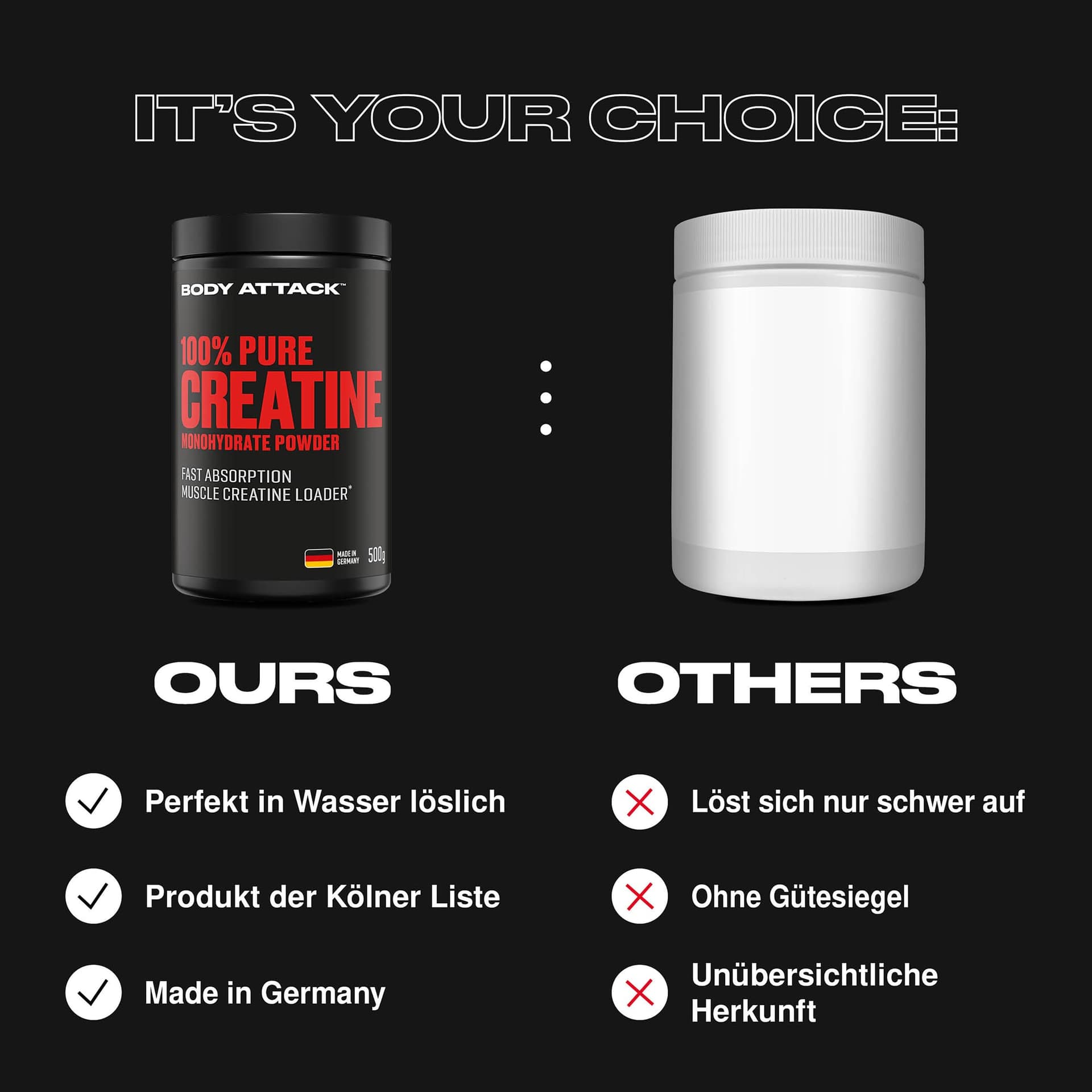 Body Attack Creatin Monohydrat Pulver 500 g – Bild 5